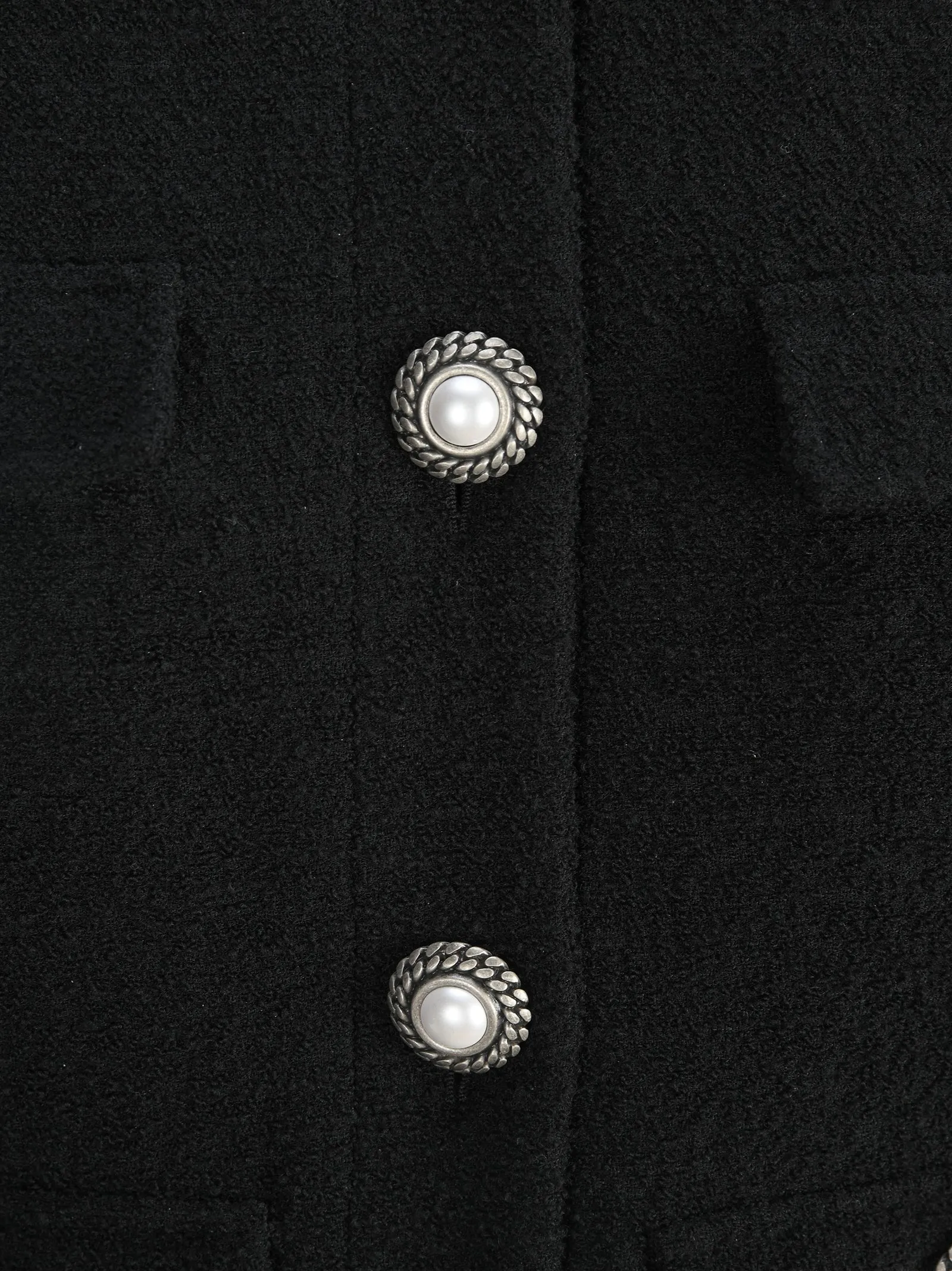Alessandra Rich Button-Detailed Cropped Tweed Jacket