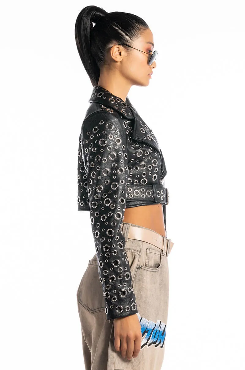 ALL ABOUT THE GROMMETS MOTO JACKET