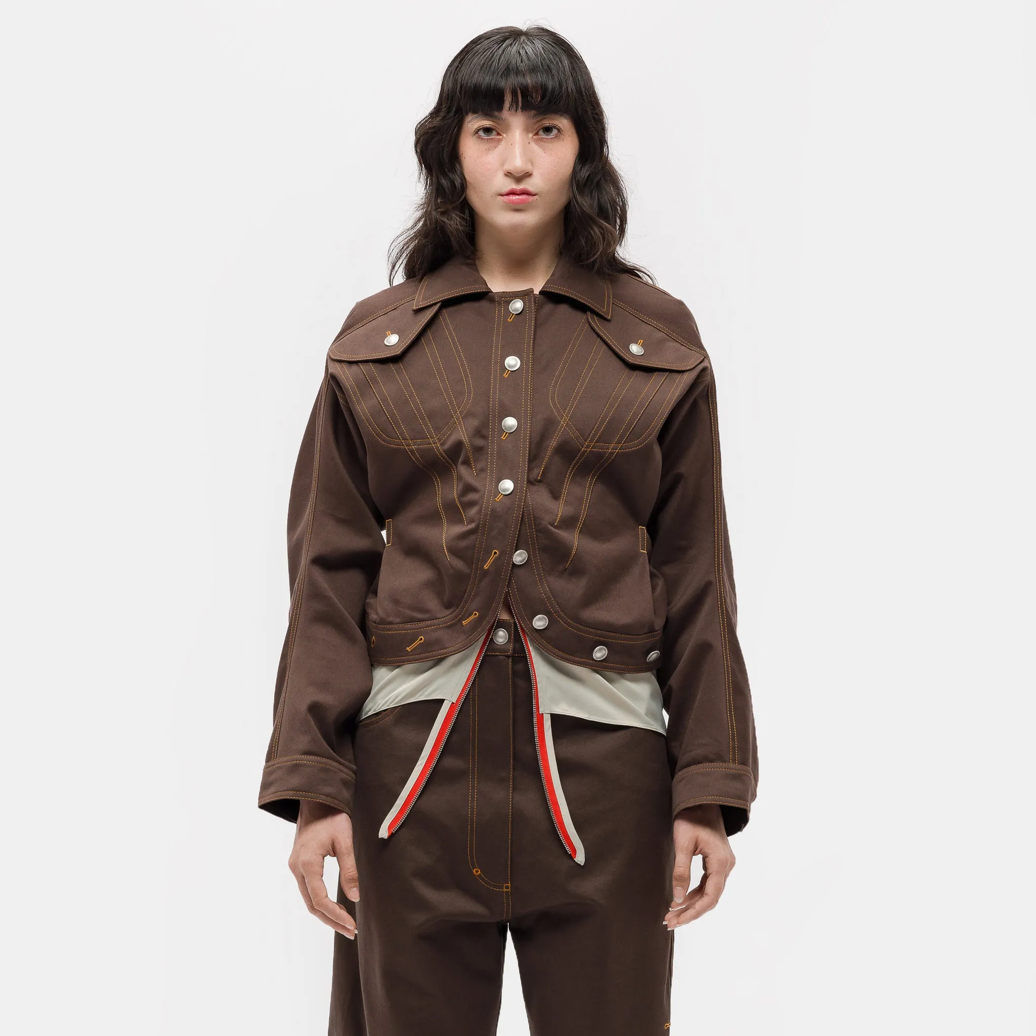 Apollinaire Cropped Jacket in Brown