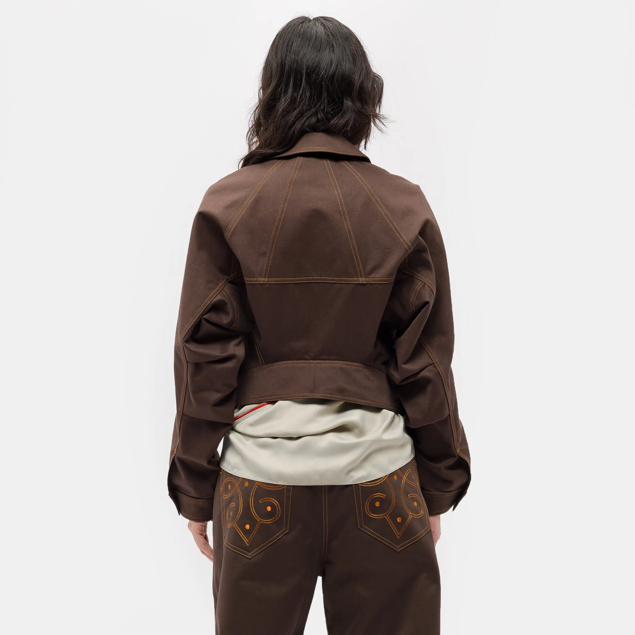 Apollinaire Cropped Jacket in Brown