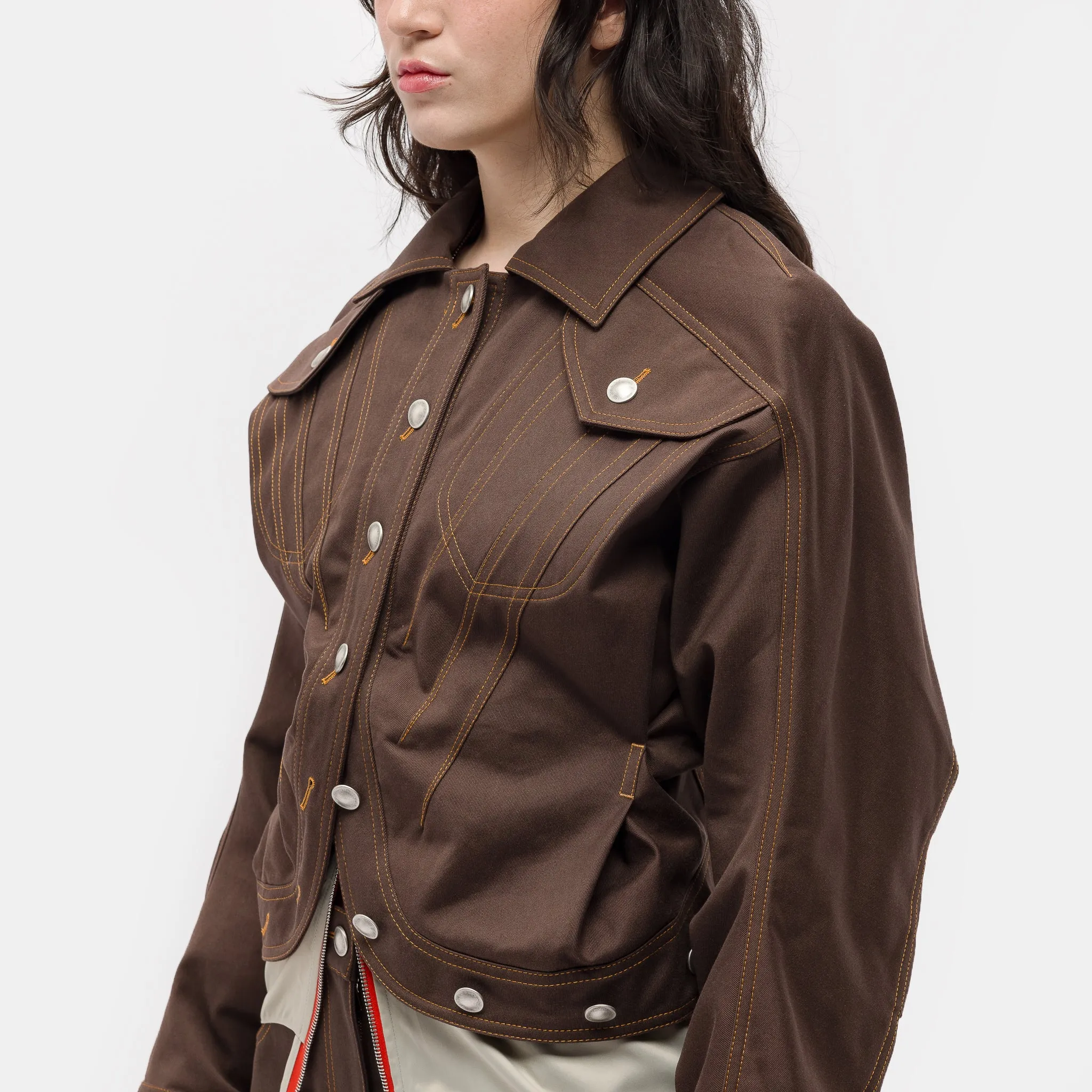 Apollinaire Cropped Jacket in Brown