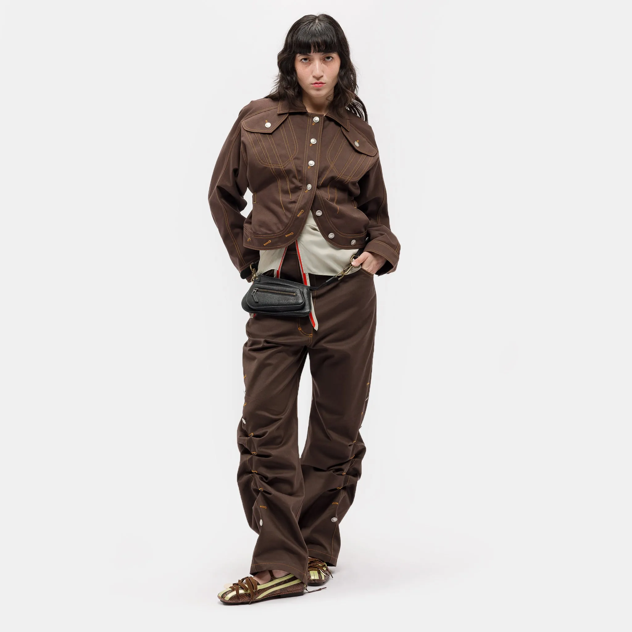 Apollinaire Cropped Jacket in Brown