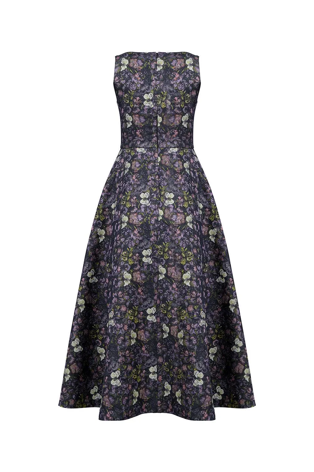 Asia Fit and Flare Sleeveless Jacquard Ankle Length Dress