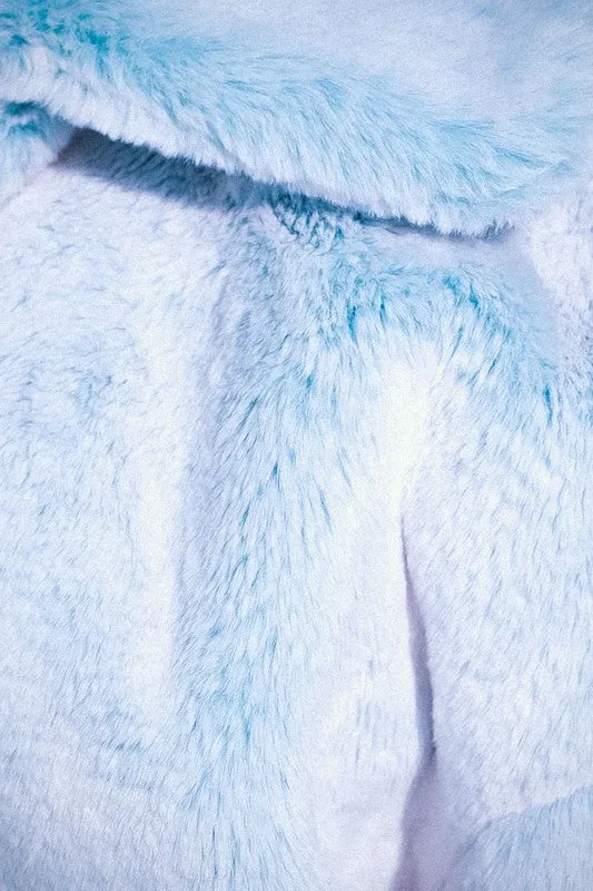 Baby Blue Cropped Fur Jacket