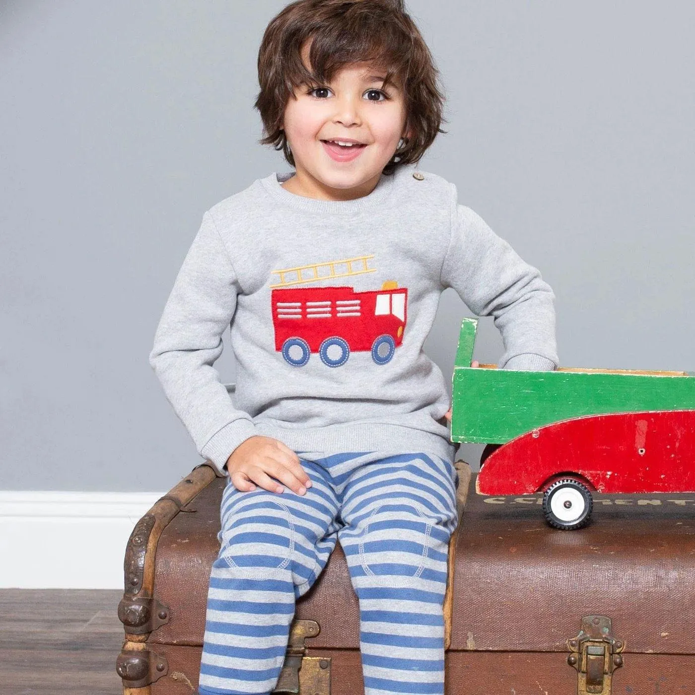 Baby Boys Organic Navy Stripy Joggers