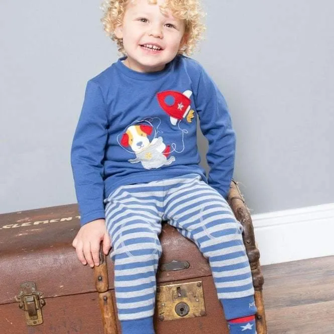 Baby Boys Organic Navy Stripy Joggers