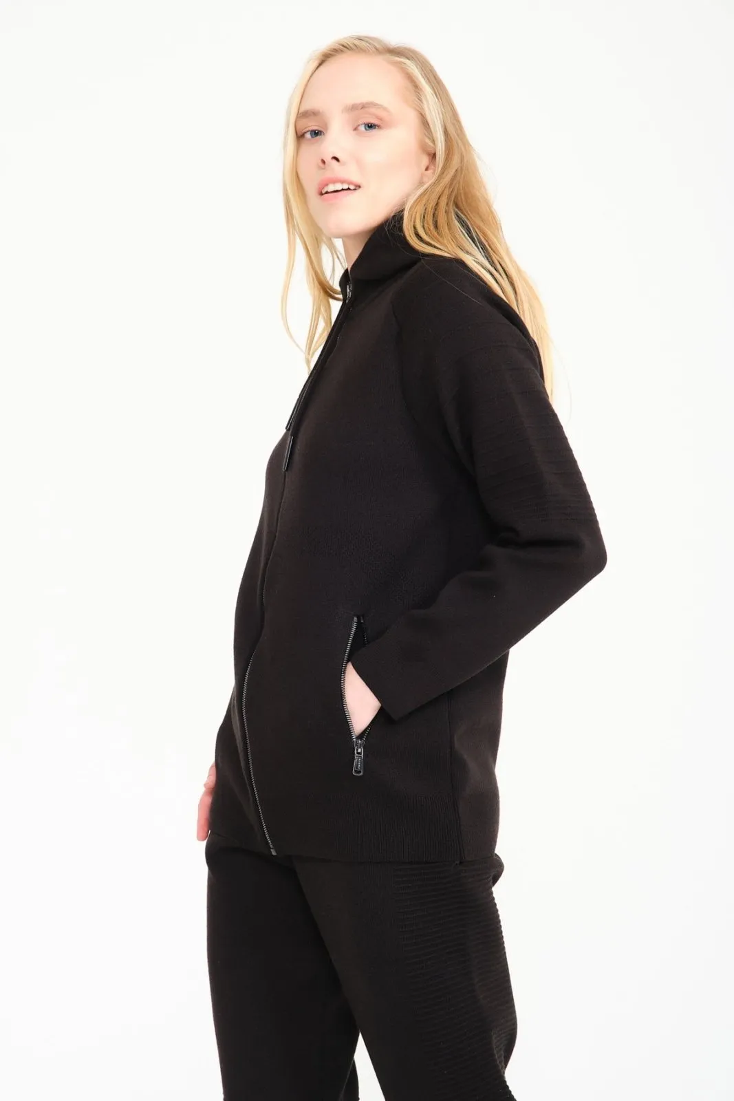 Black Cardigan & Joggers Set