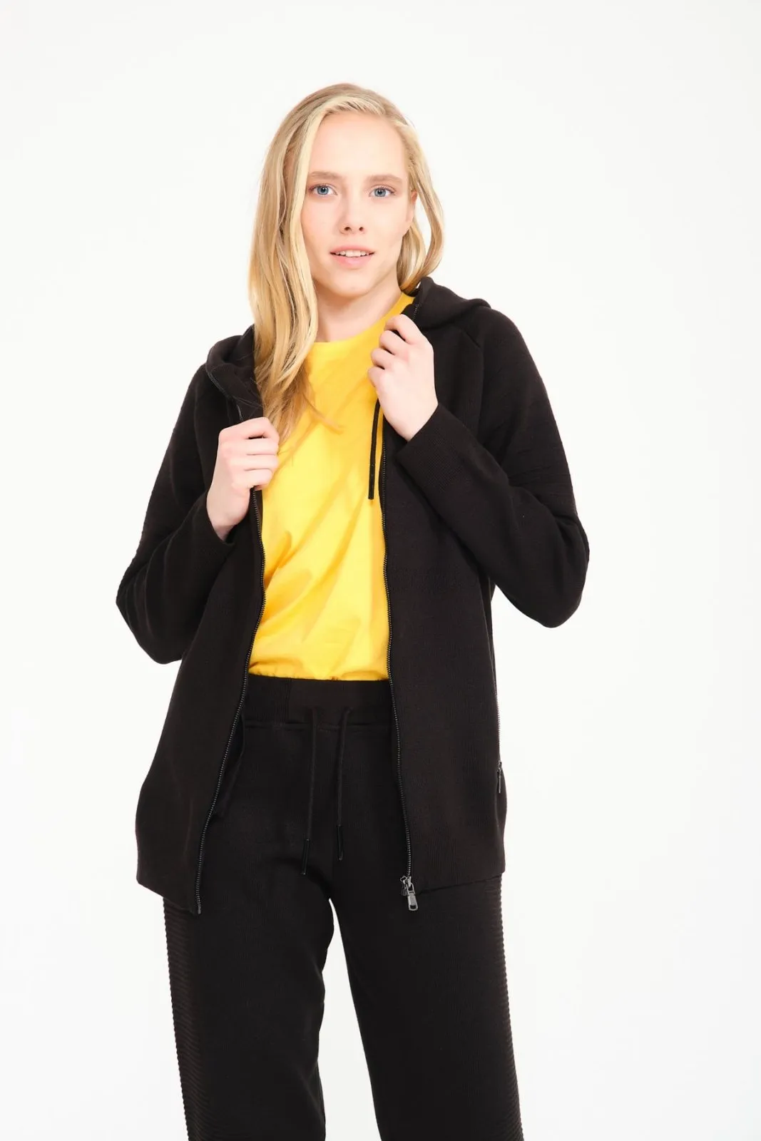 Black Cardigan & Joggers Set