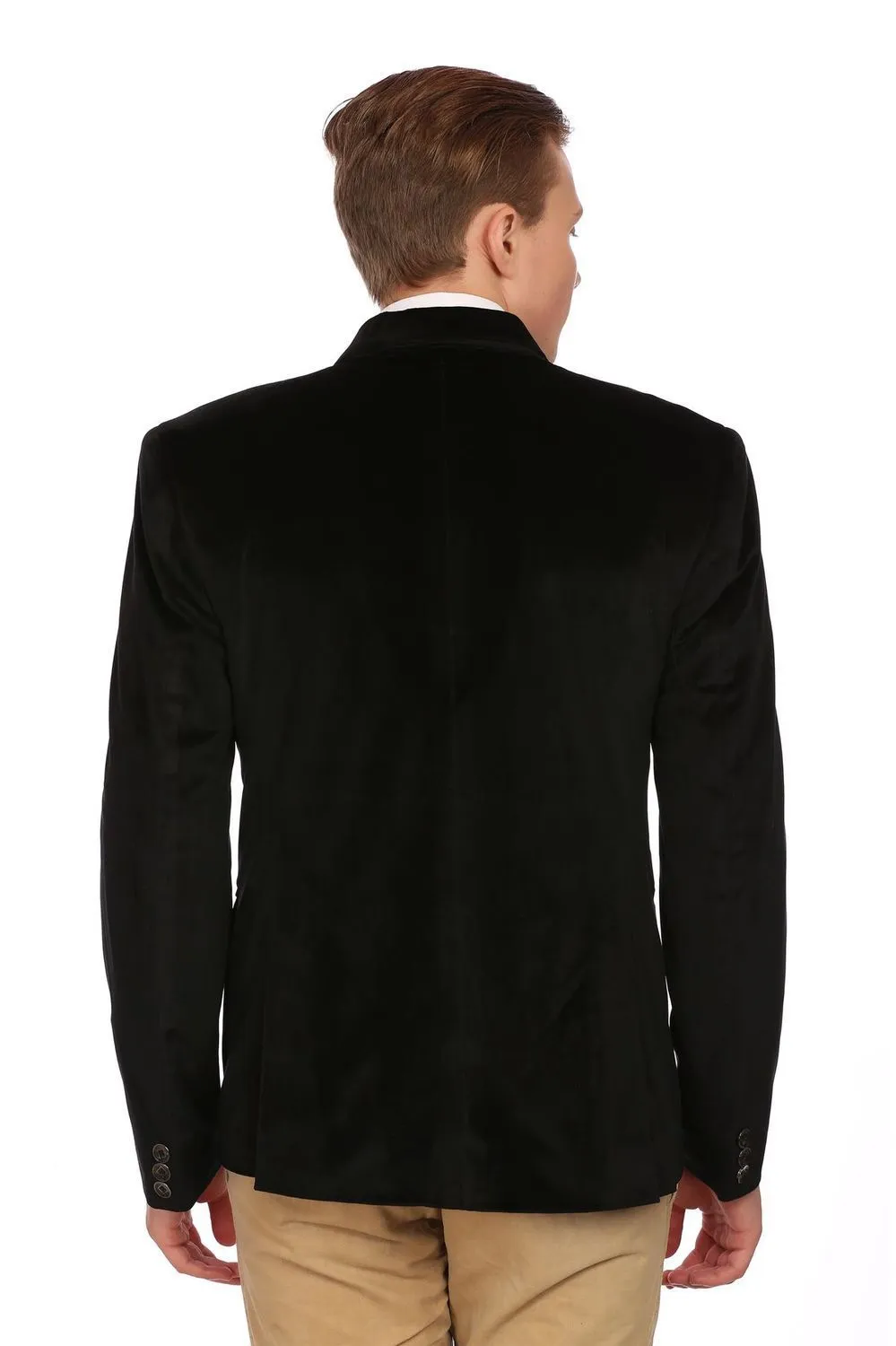 Black Velvet Blazer with Gold Embroidery