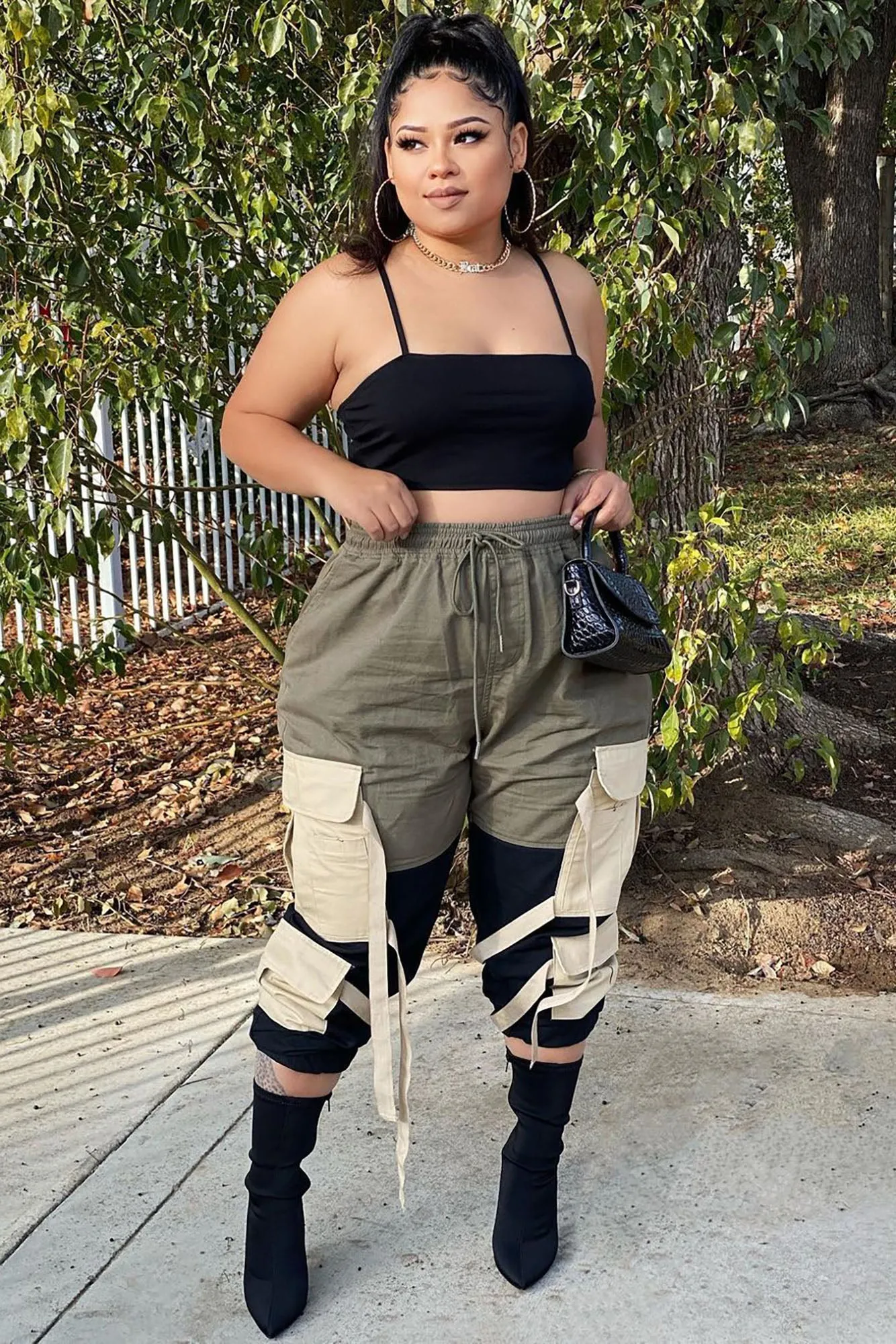 Block It Out Cargo Joggers - Olive/Combo