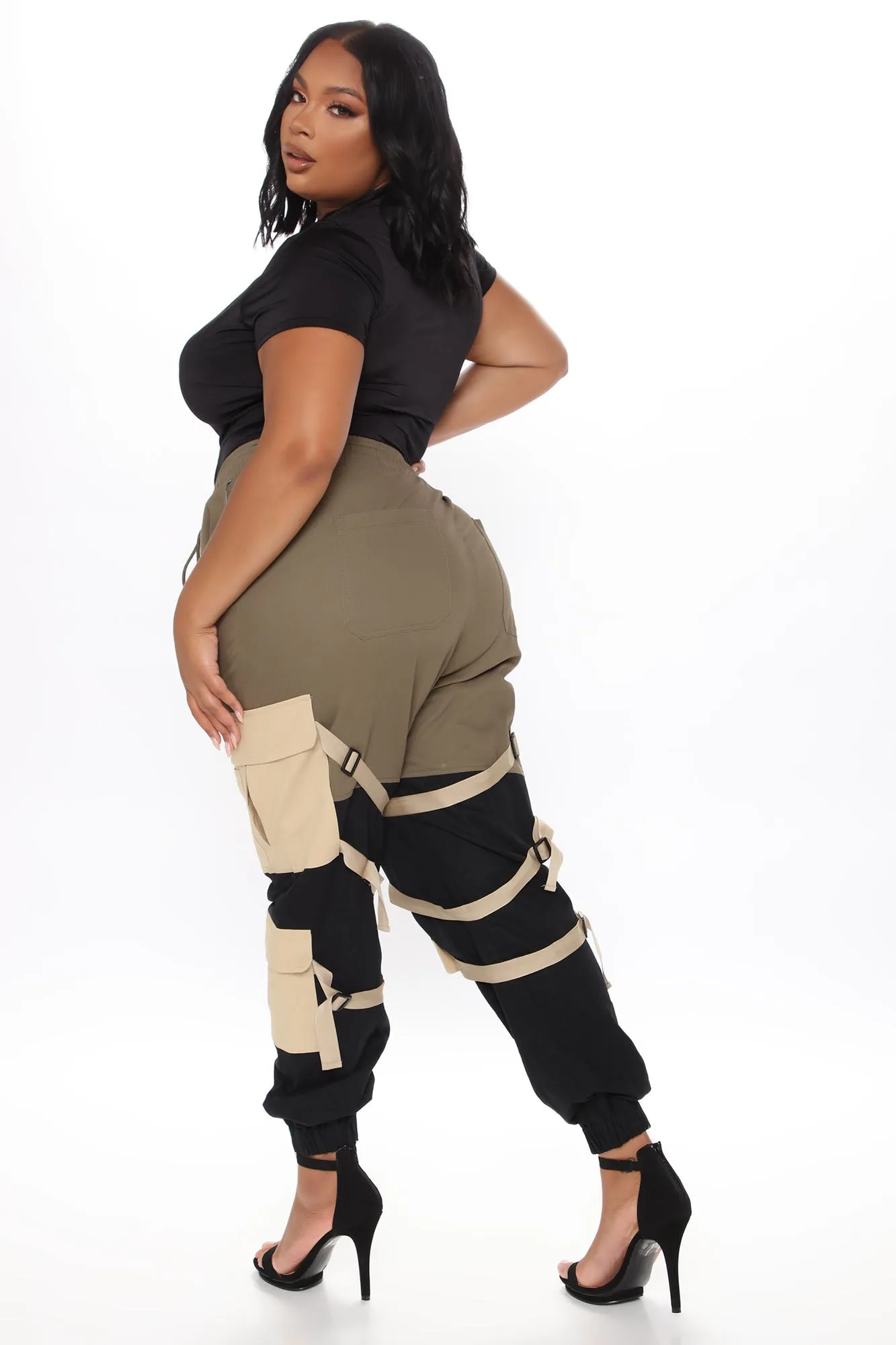 Block It Out Cargo Joggers - Olive/Combo