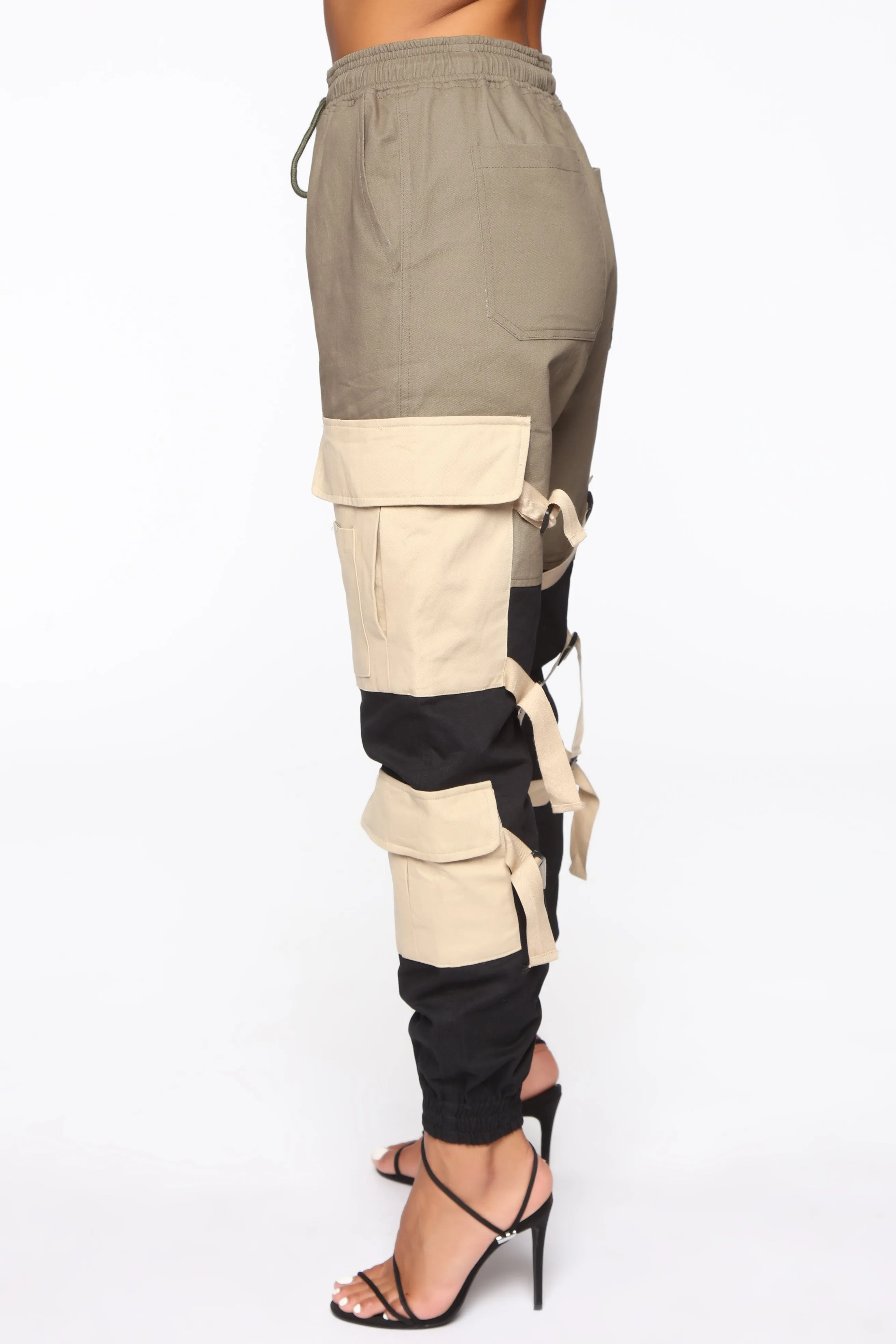Block It Out Cargo Joggers - Olive/Combo