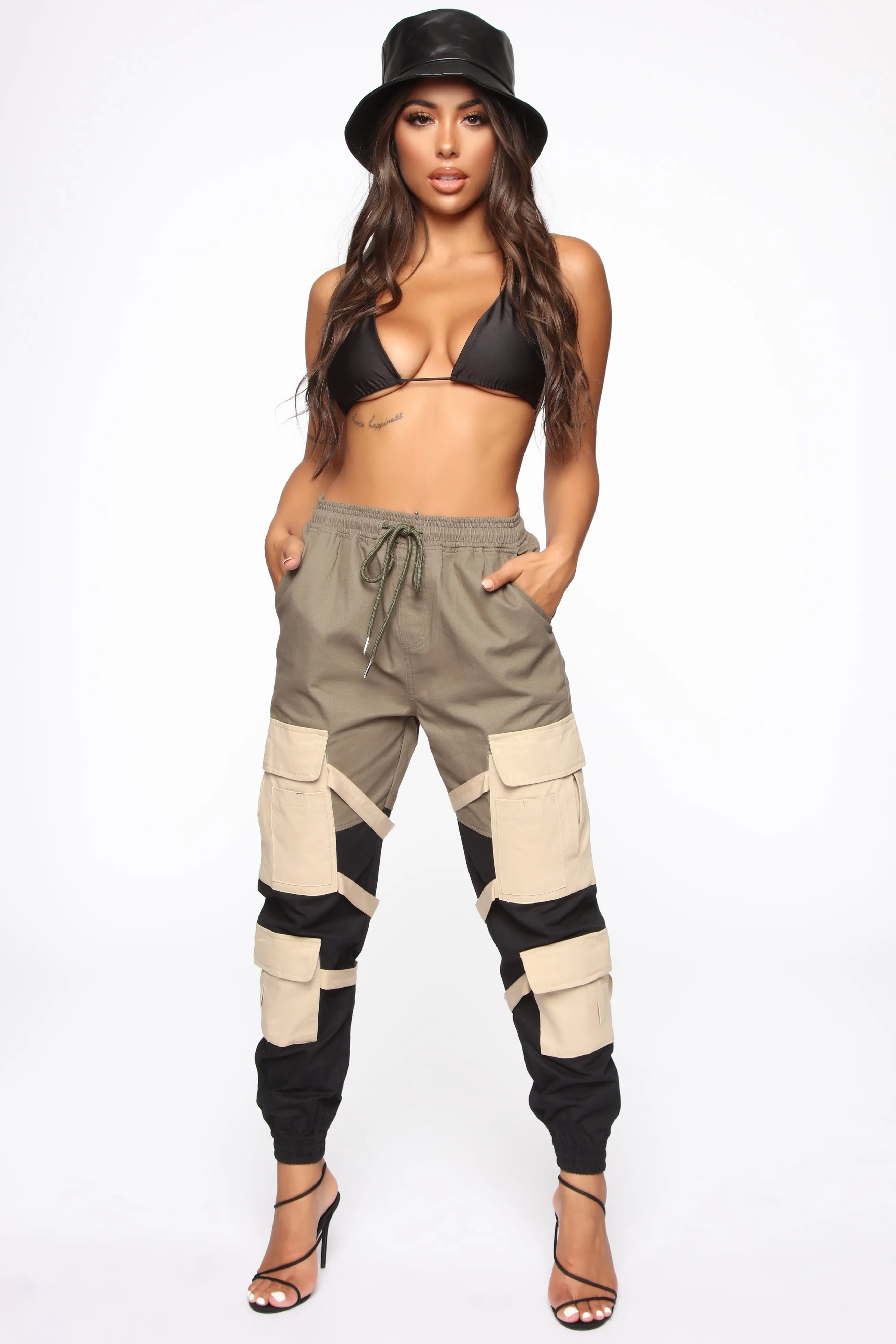 Block It Out Cargo Joggers - Olive/Combo