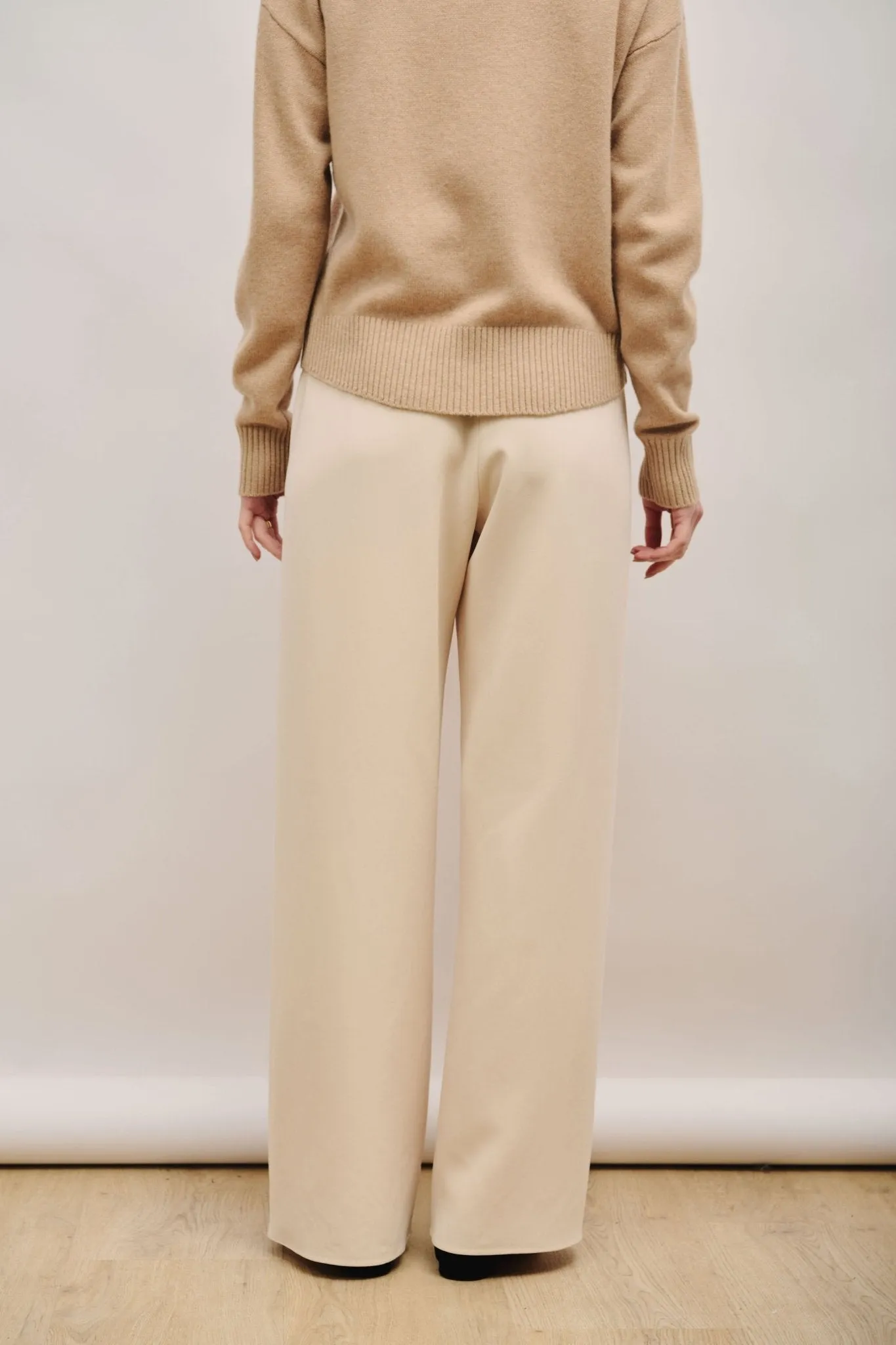 CADY wide-leg pants (Milk)