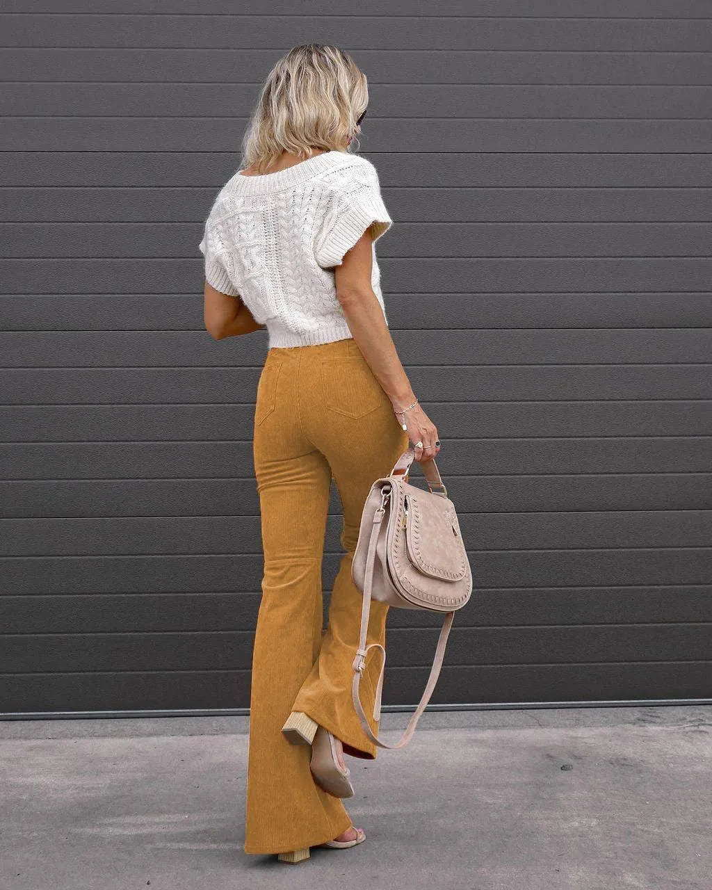 Casual Style Solid Color Ladies Daily Trousers 6143
