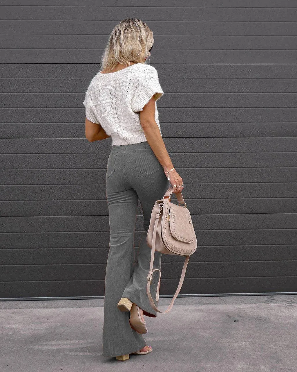 Casual Style Solid Color Ladies Daily Trousers 6143