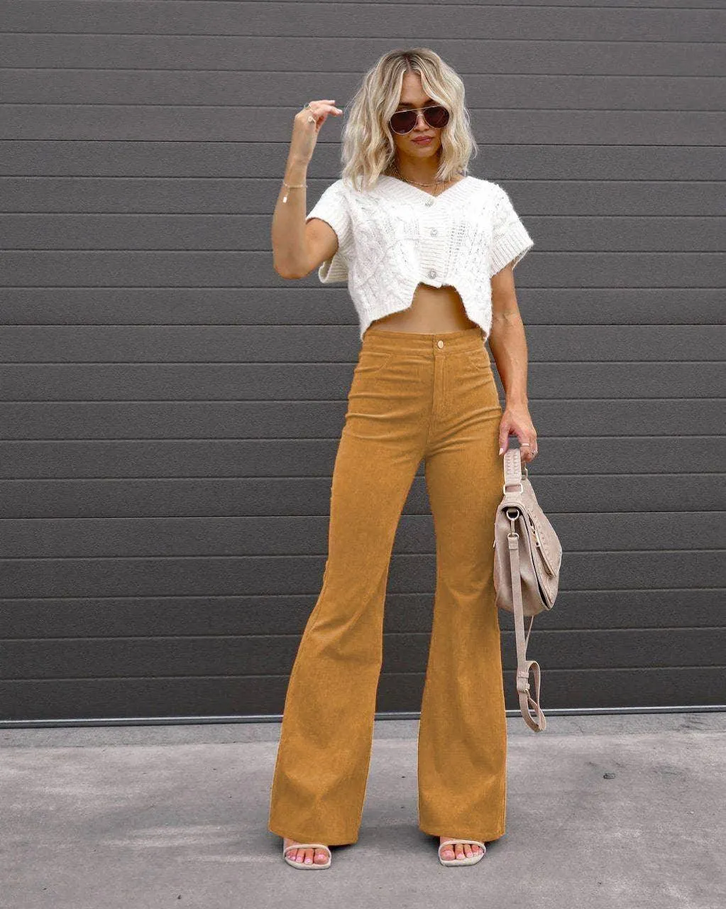 Casual Style Solid Color Ladies Daily Trousers 6143