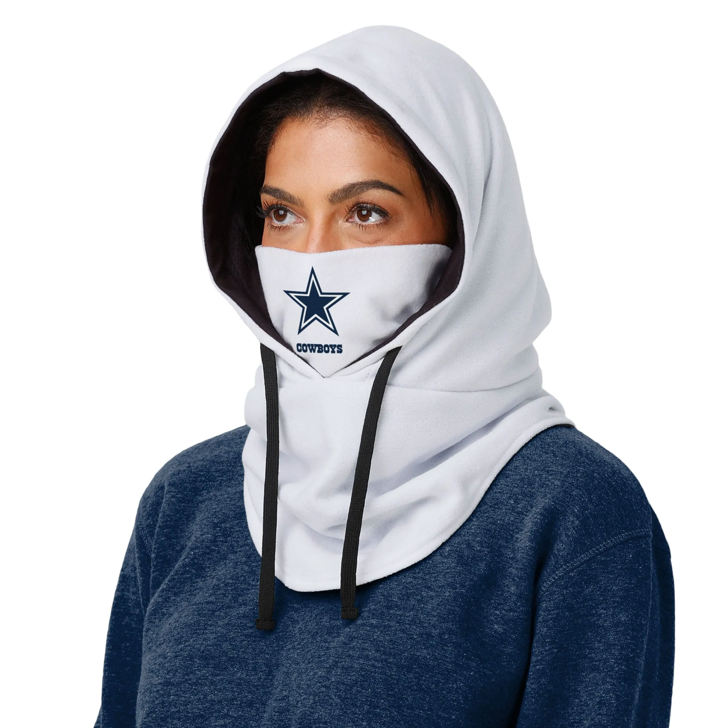Dallas Cowboys NFL White Drawstring Hooded Gaiter