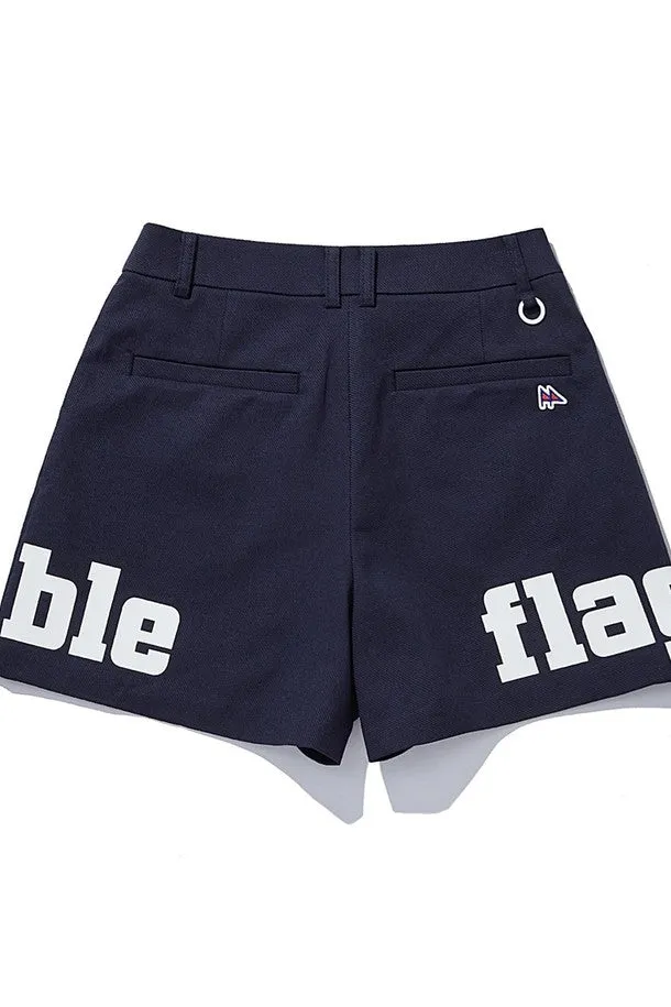 DF Navy Solid LOGO HIgh Waist Short Pants (DWPA2B451N3)