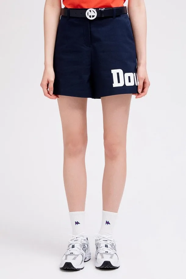 DF Navy Solid LOGO HIgh Waist Short Pants (DWPA2B451N3)