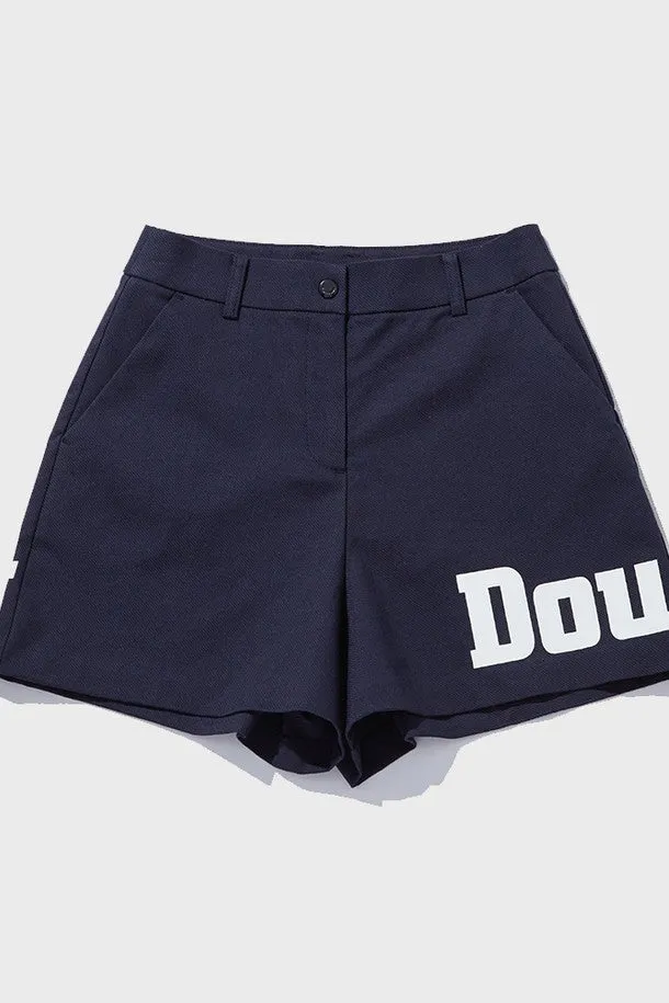 DF Navy Solid LOGO HIgh Waist Short Pants (DWPA2B451N3)