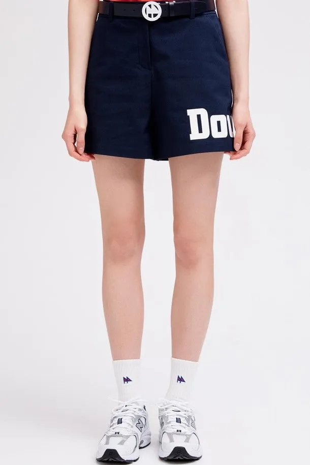 DF Navy Solid LOGO HIgh Waist Short Pants (DWPA2B451N3)