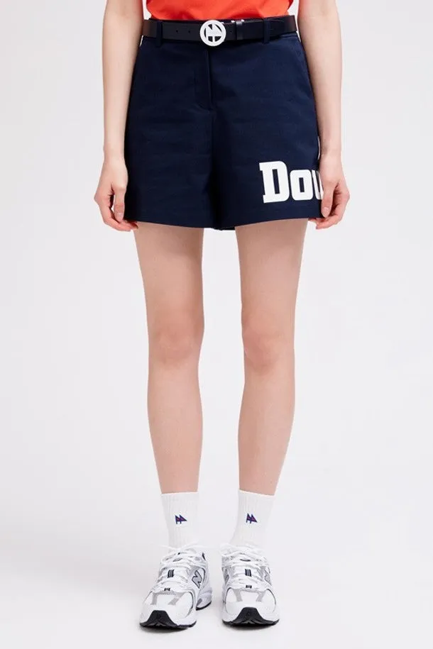 DF Navy Solid LOGO HIgh Waist Short Pants (DWPA2B451N3)