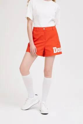 DF Orange Solid LOGO HIgh Waist Short Pants (DWPA2B451O2)