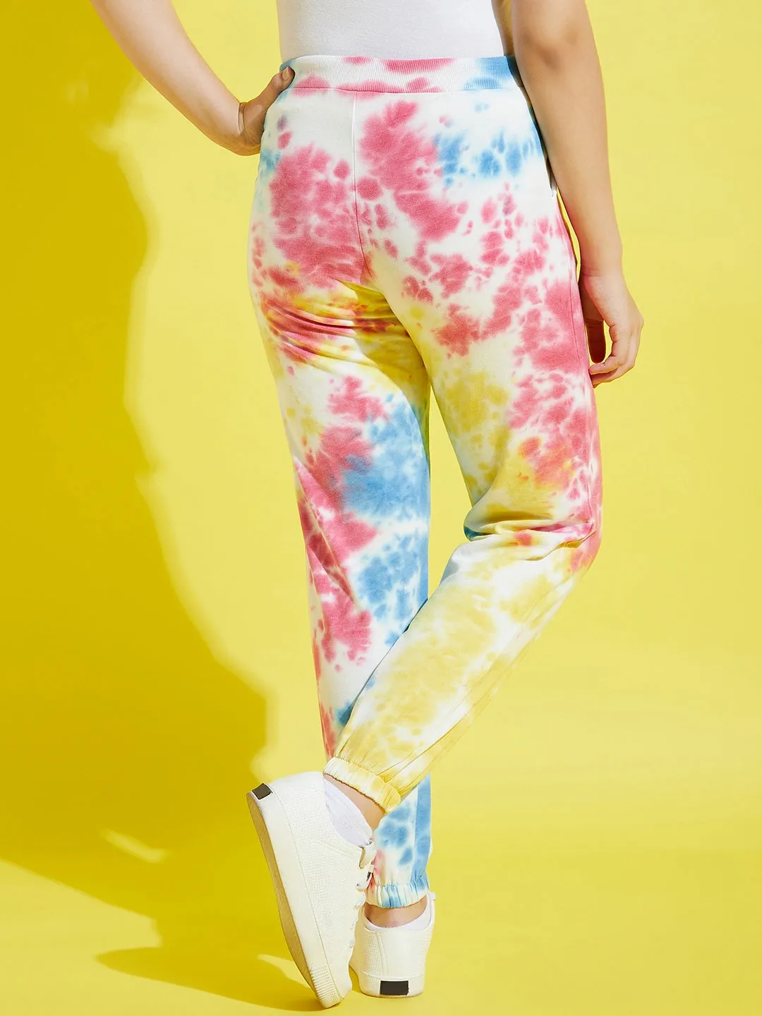 Girls Blue & Pink Terry Tie Dye Joggers - Lyush Kids
