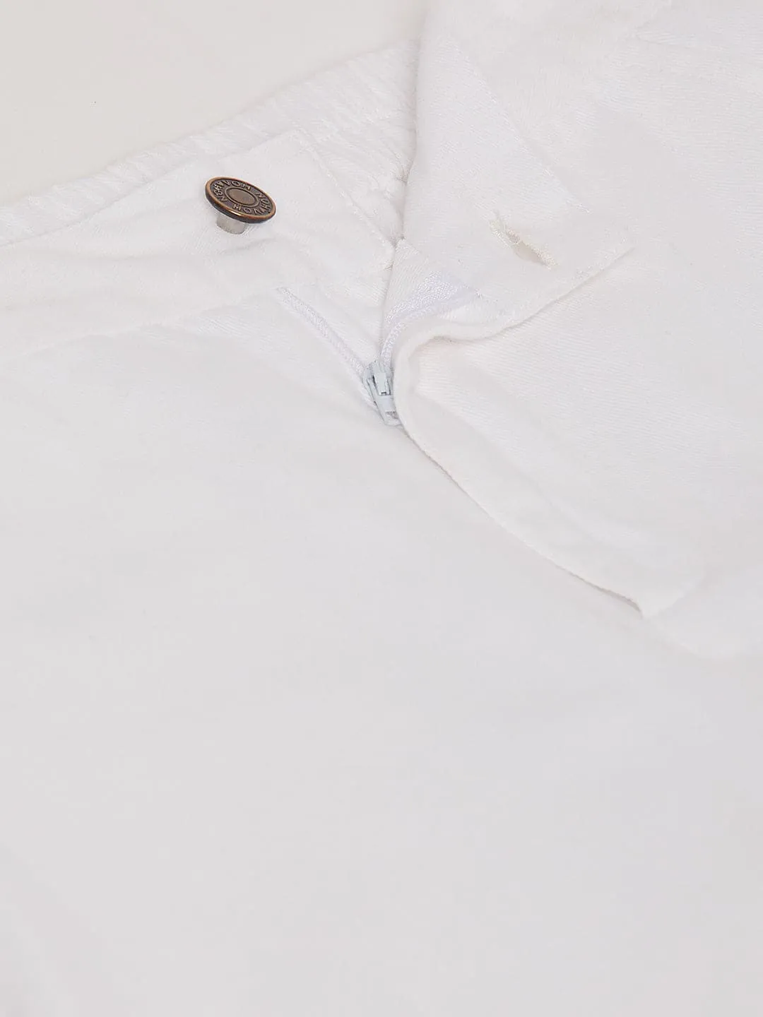 Girls White Pull Hem Twill Joggers
