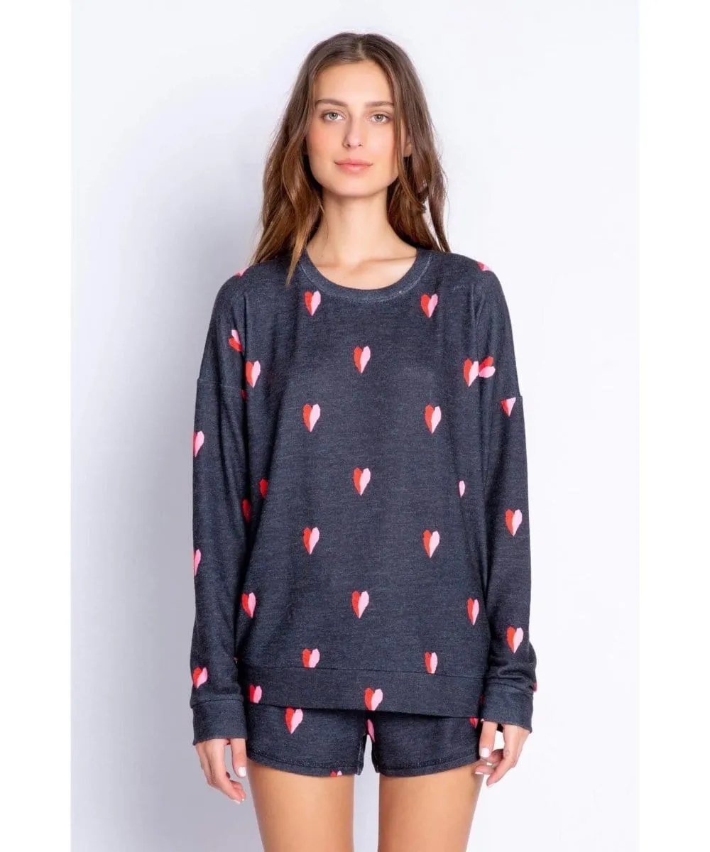 Hearts Crewneck Long Sleeve