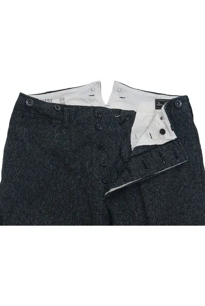 High Back Black Chambray Work Trousers