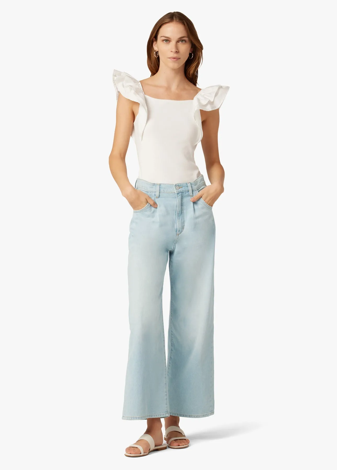Joes Jeans The Pleated Wide Leg Ankle Weightless in Charming