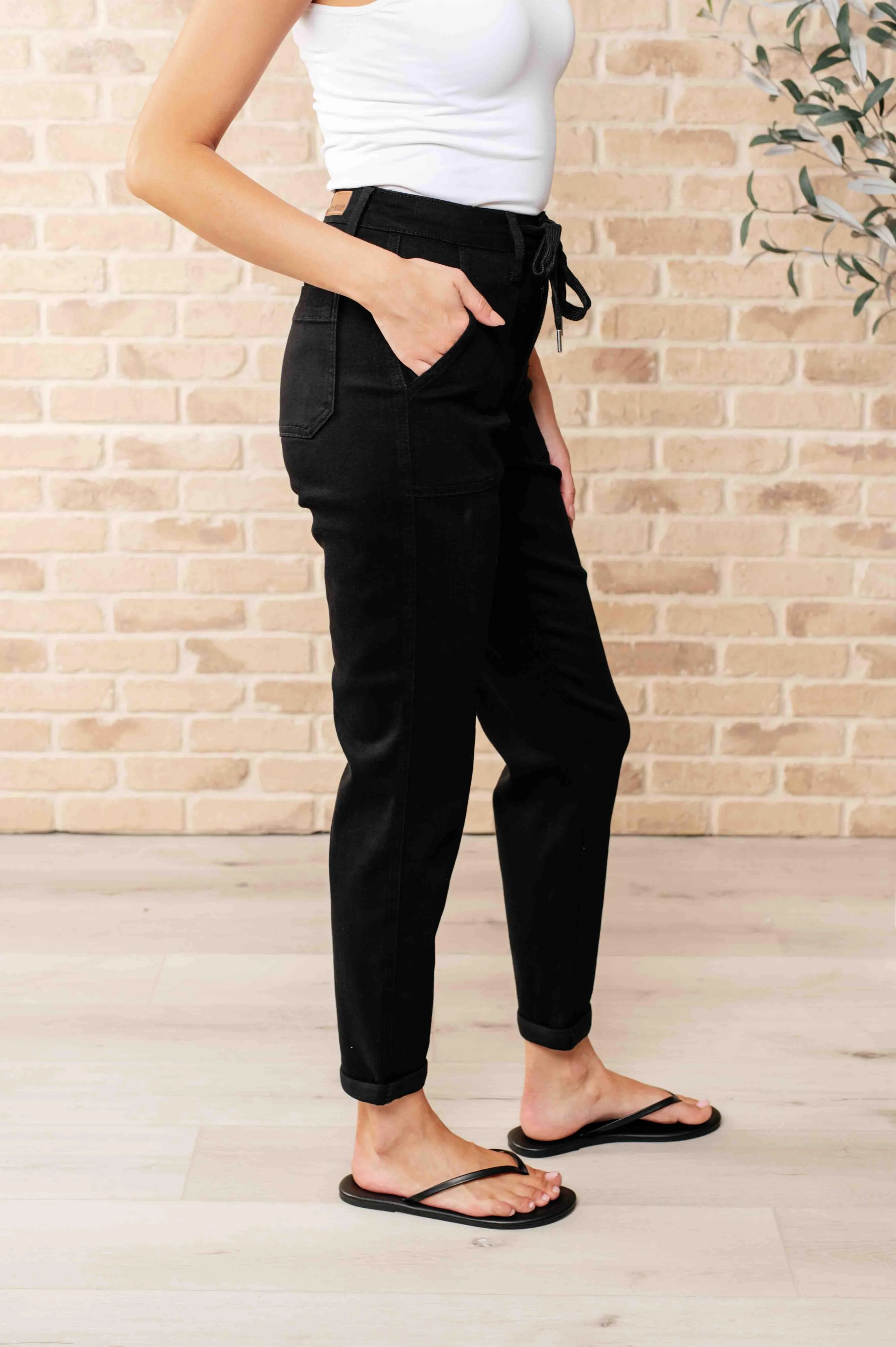 Judy Blue Black Double Cuff Joggers