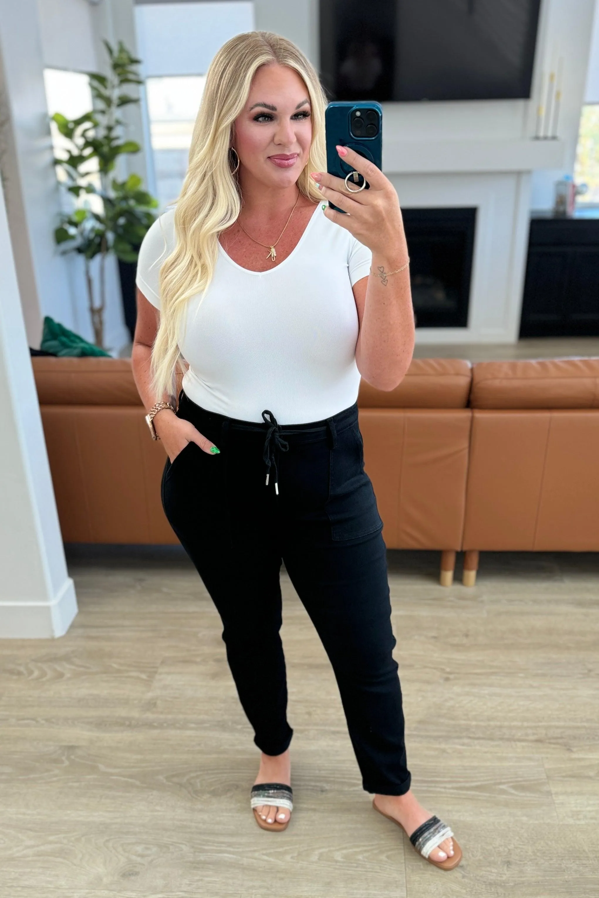 Judy Blue Black Double Cuff Joggers