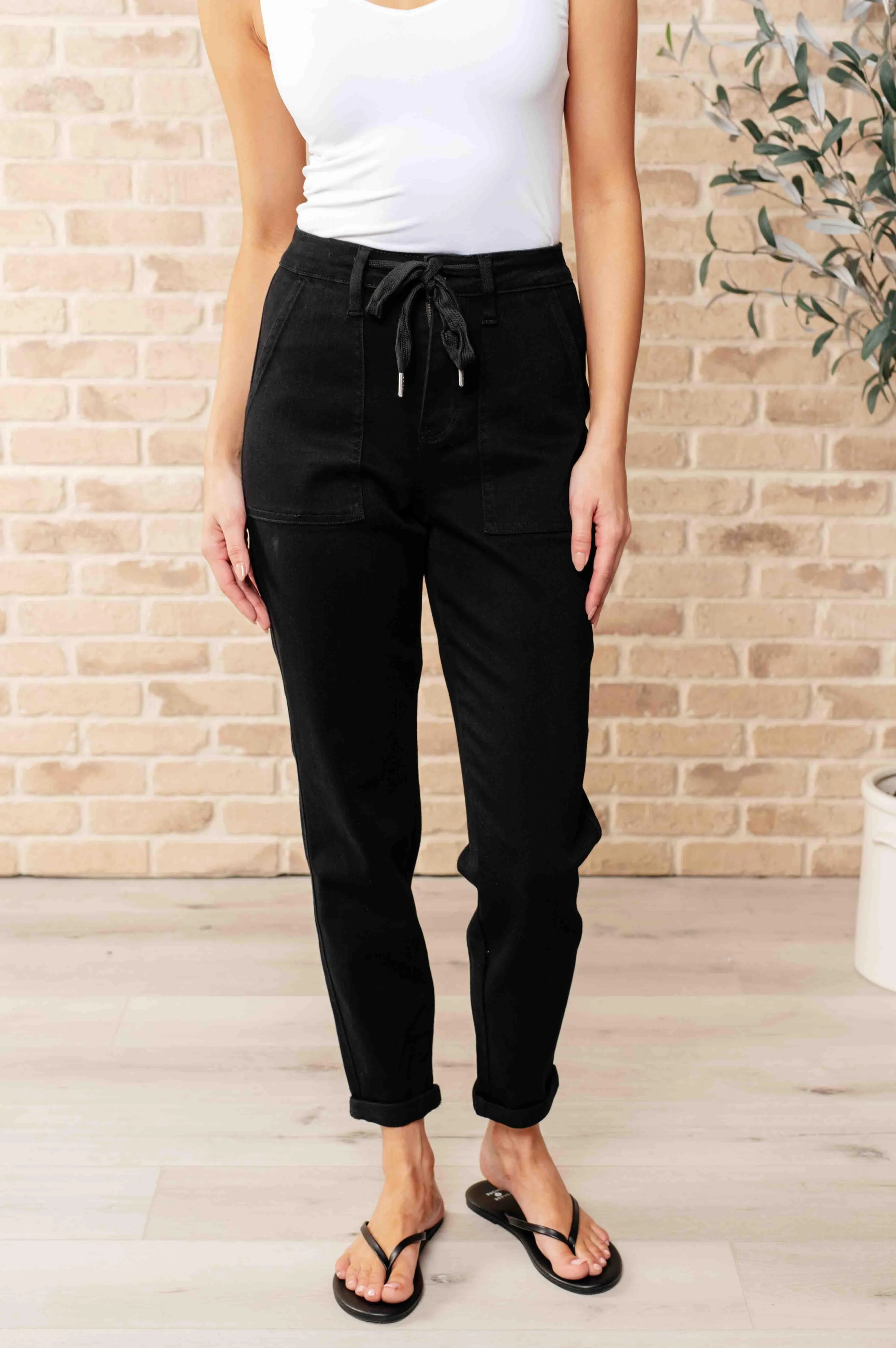 Judy Blue Black Double Cuff Joggers
