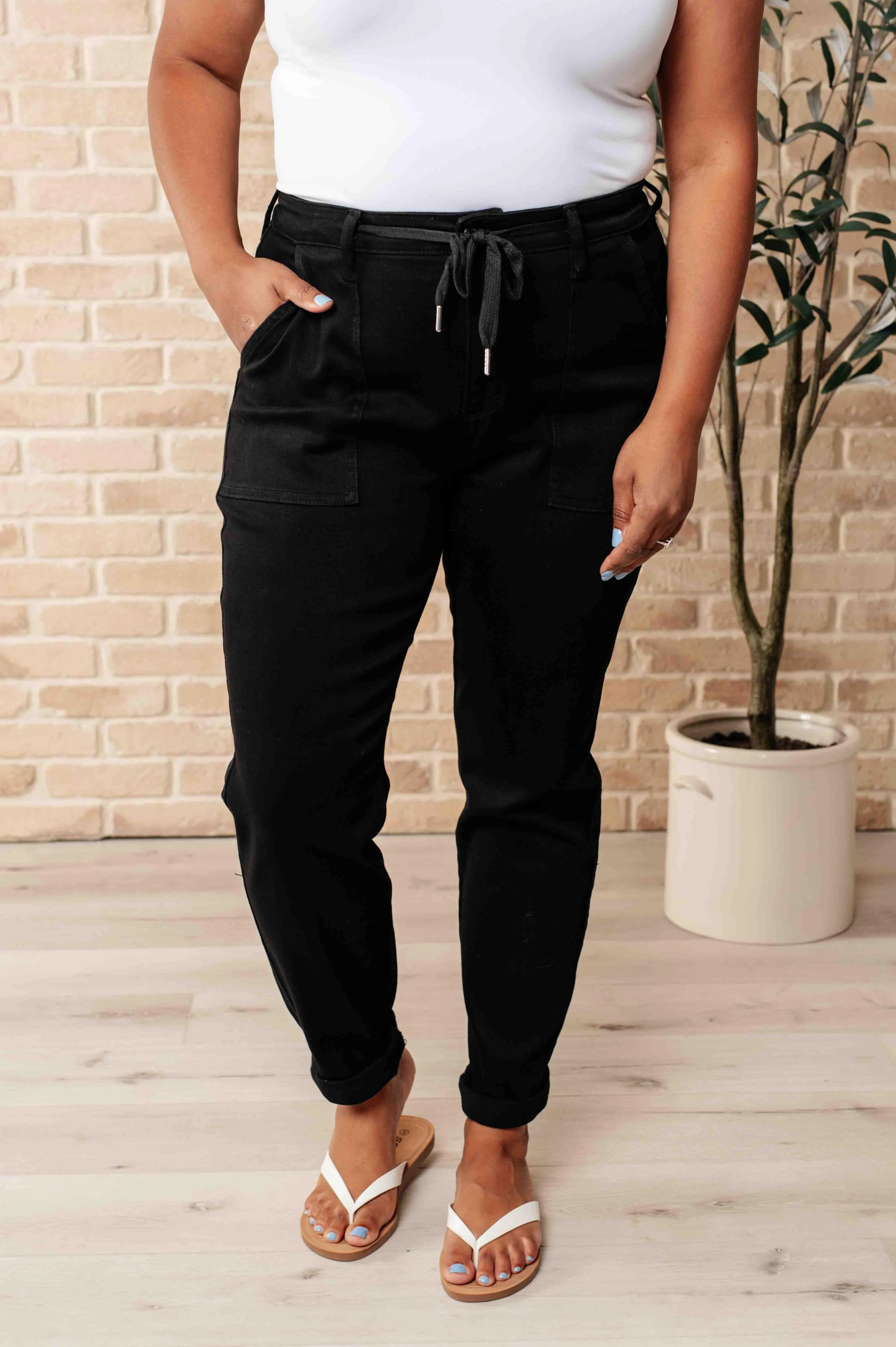 Judy Blue Black Double Cuff Joggers