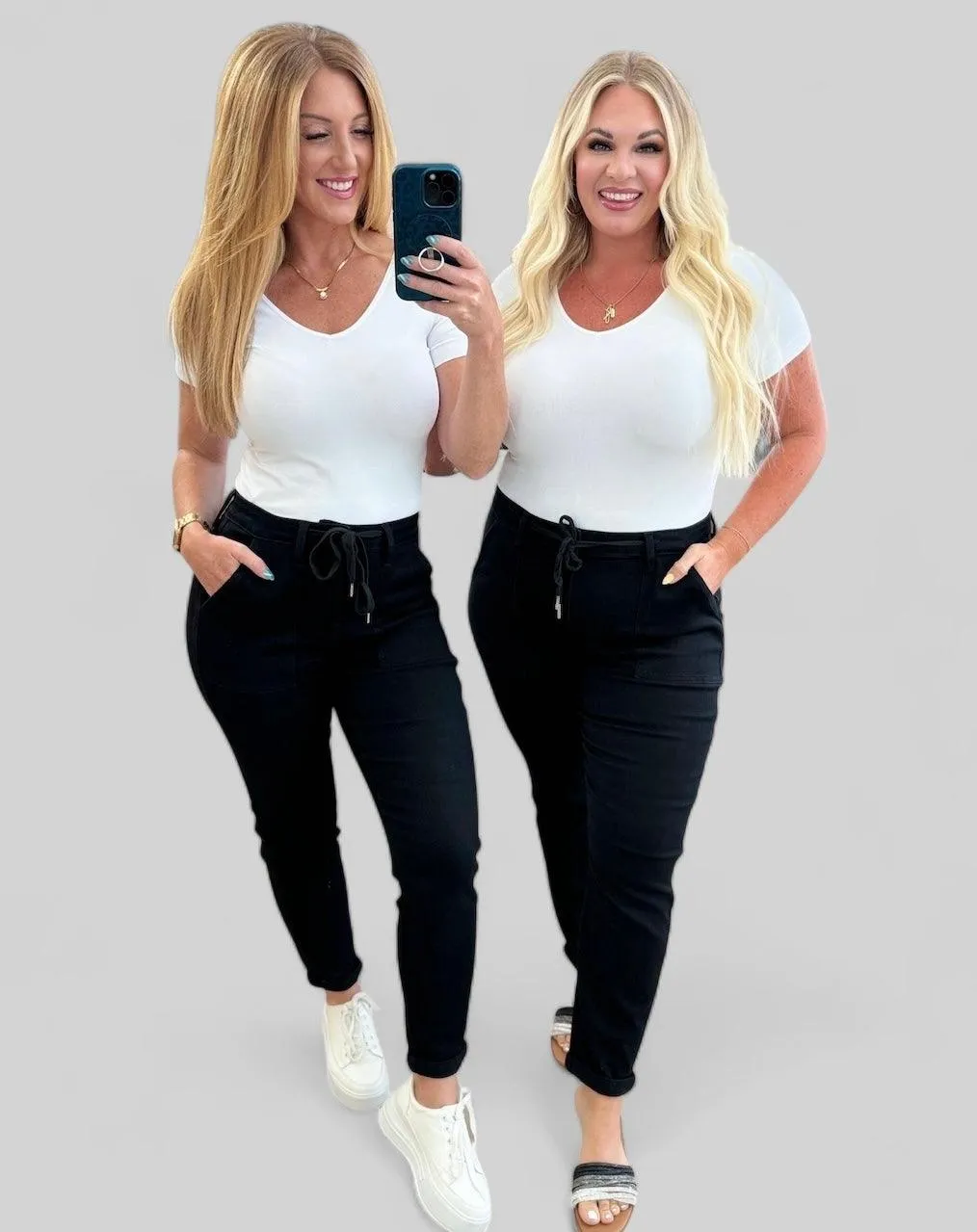 Judy Blue Black Double Cuff Joggers