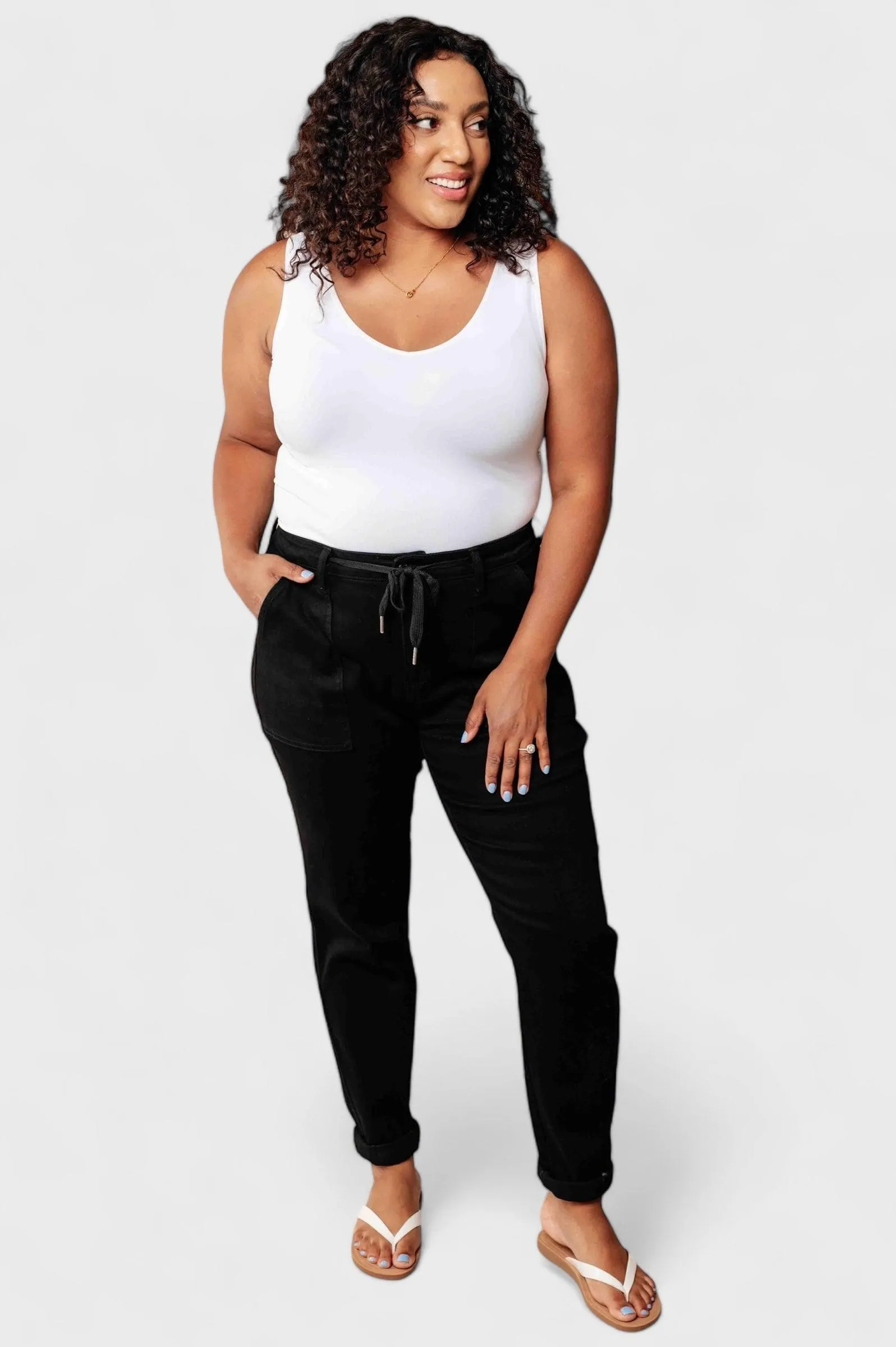 Judy Blue Black Double Cuff Joggers