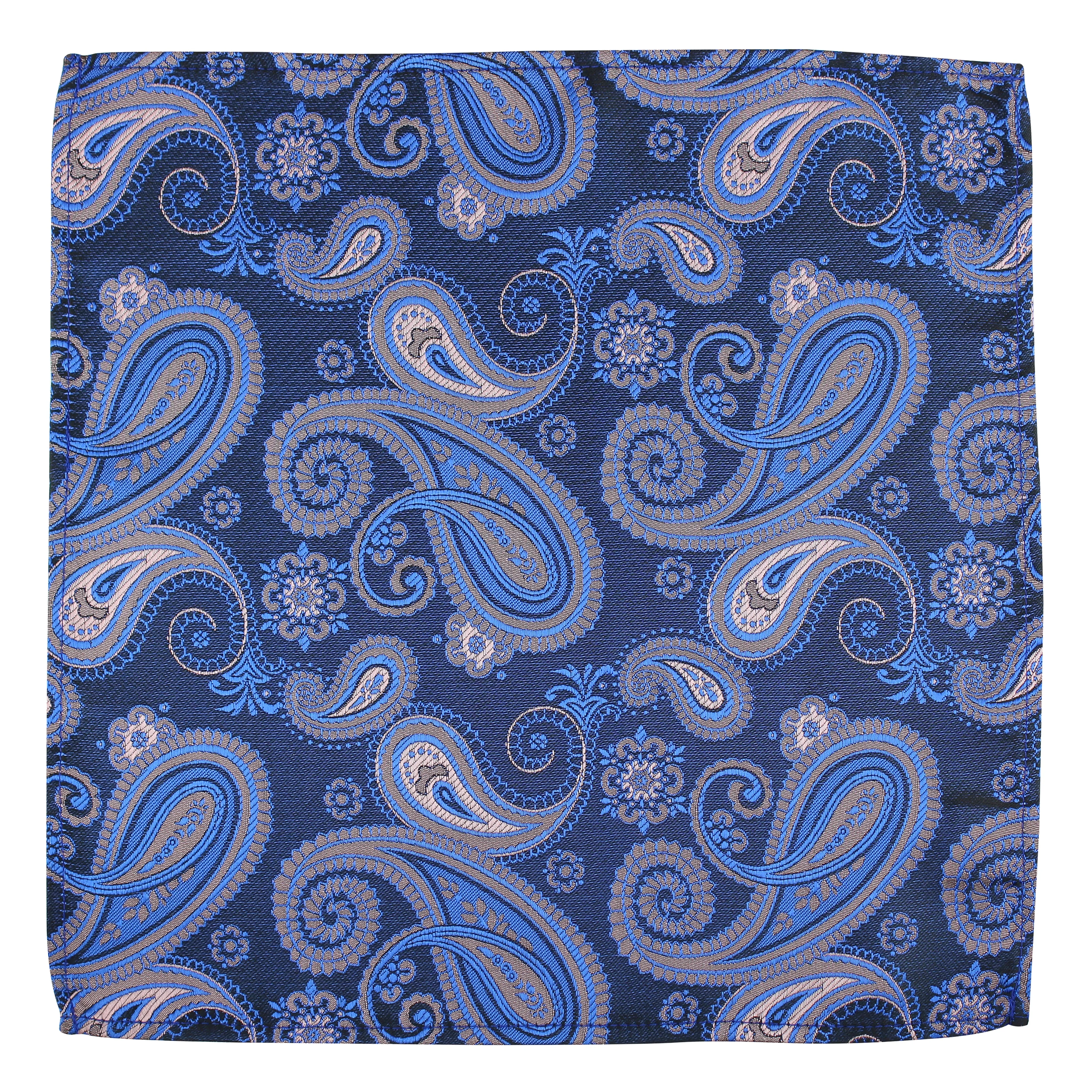 Kovove Blue Paisley Pocket Square For Men