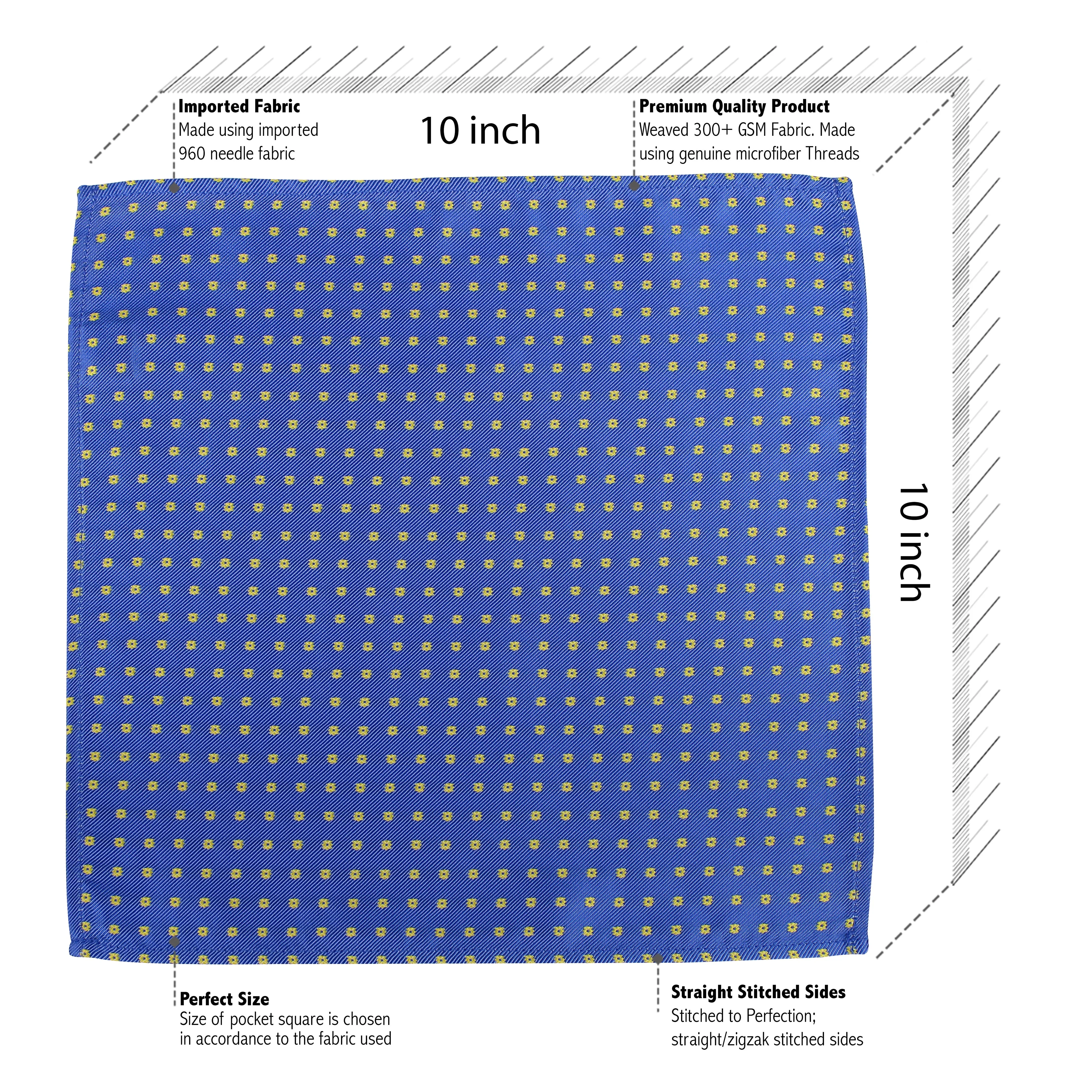 Kovove Elegant Blue Polka Dot Pocket Square For Men