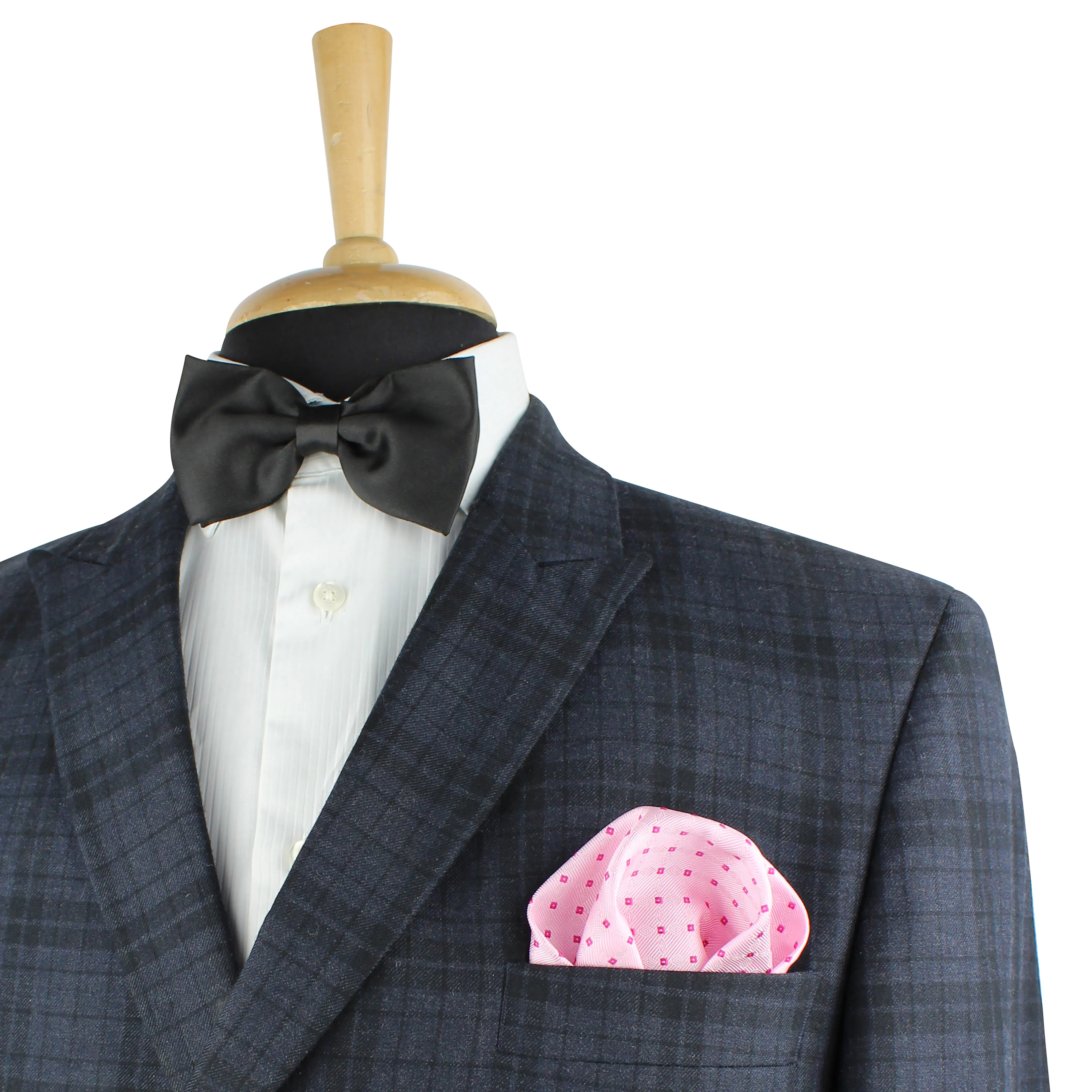 Kovove Elegant Pink Checkered Pocket Square For Men