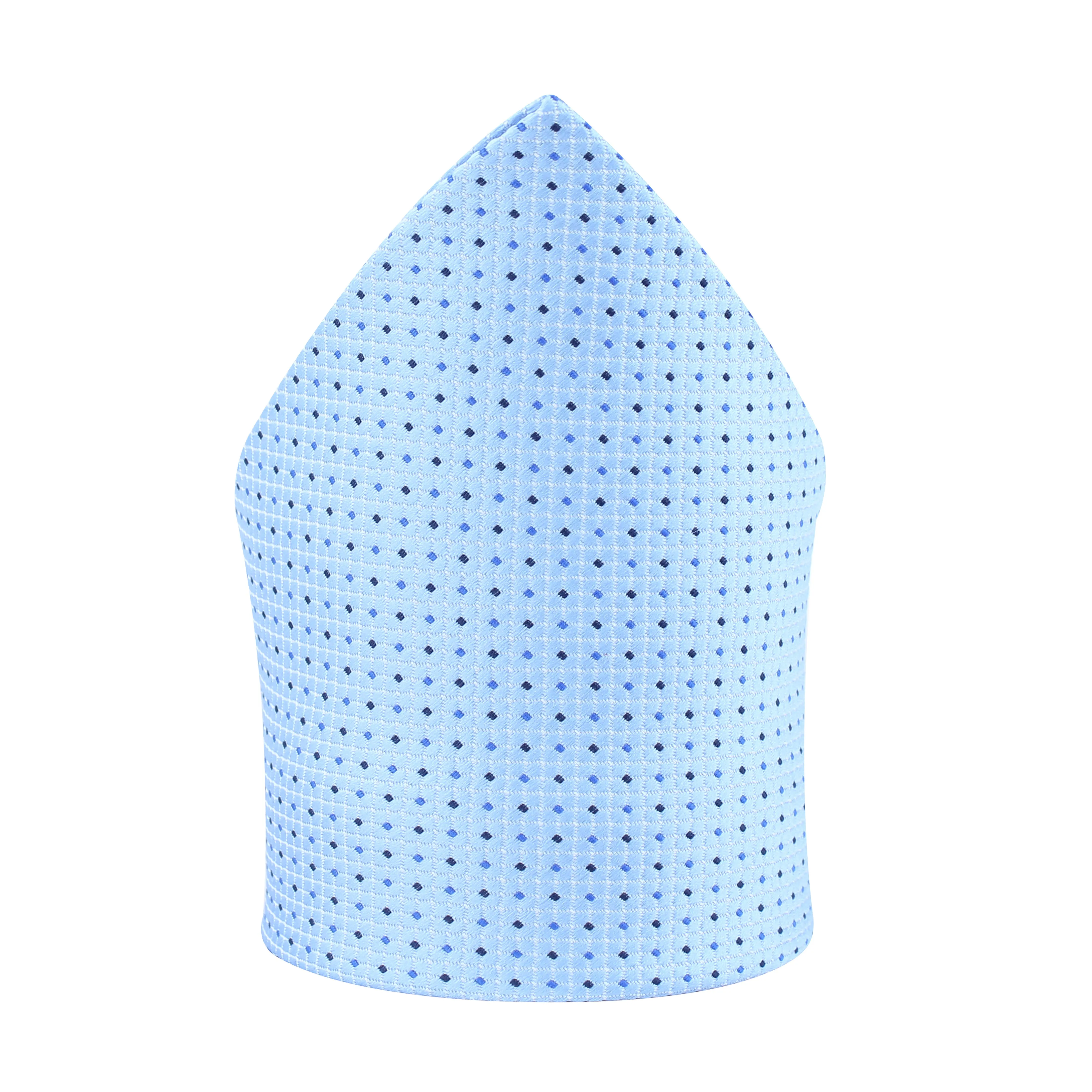 Kovove Graceful Cyan Polka Dot Pocket Square For Men