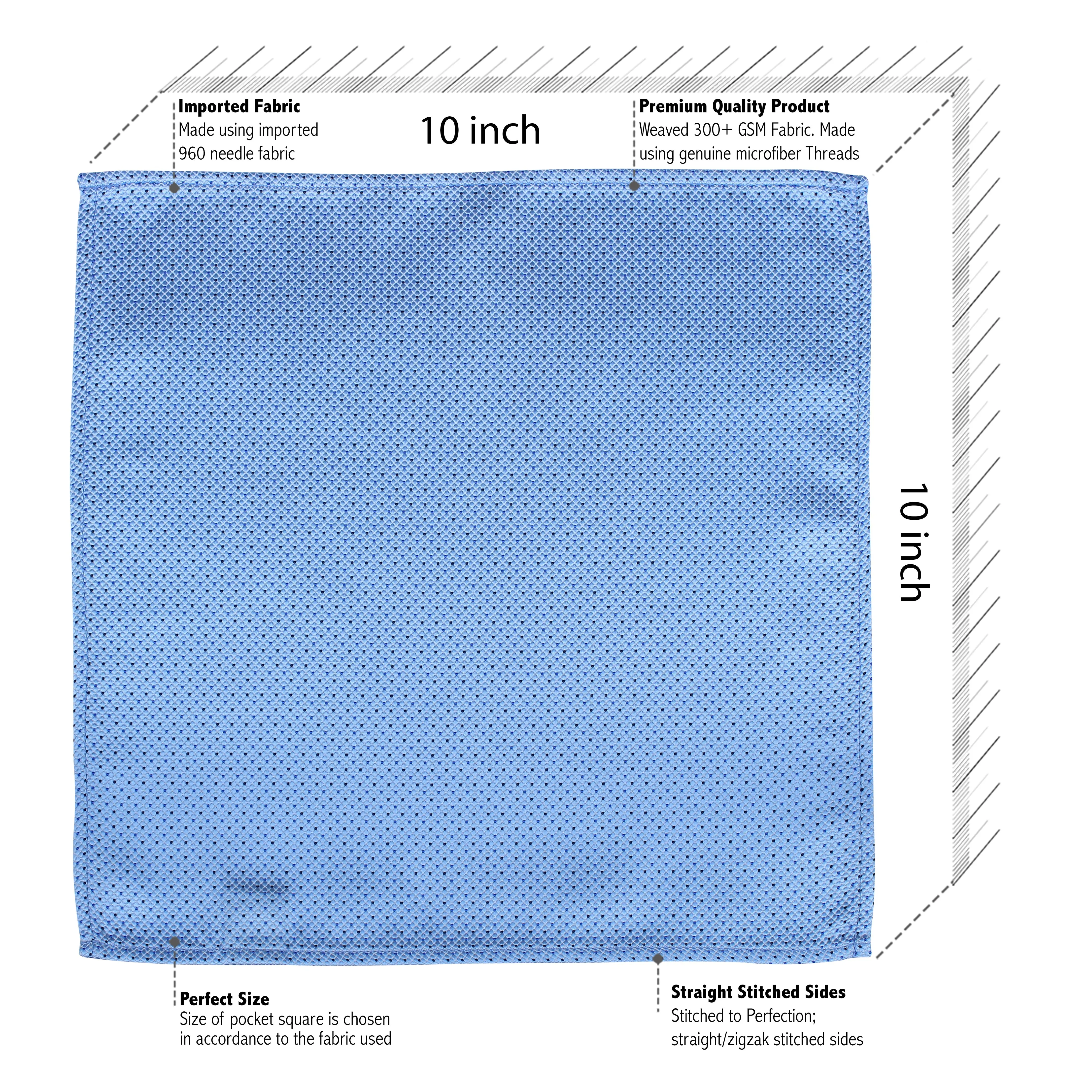 Kovove Graceful Cyan Polka Dot Pocket Square For Men