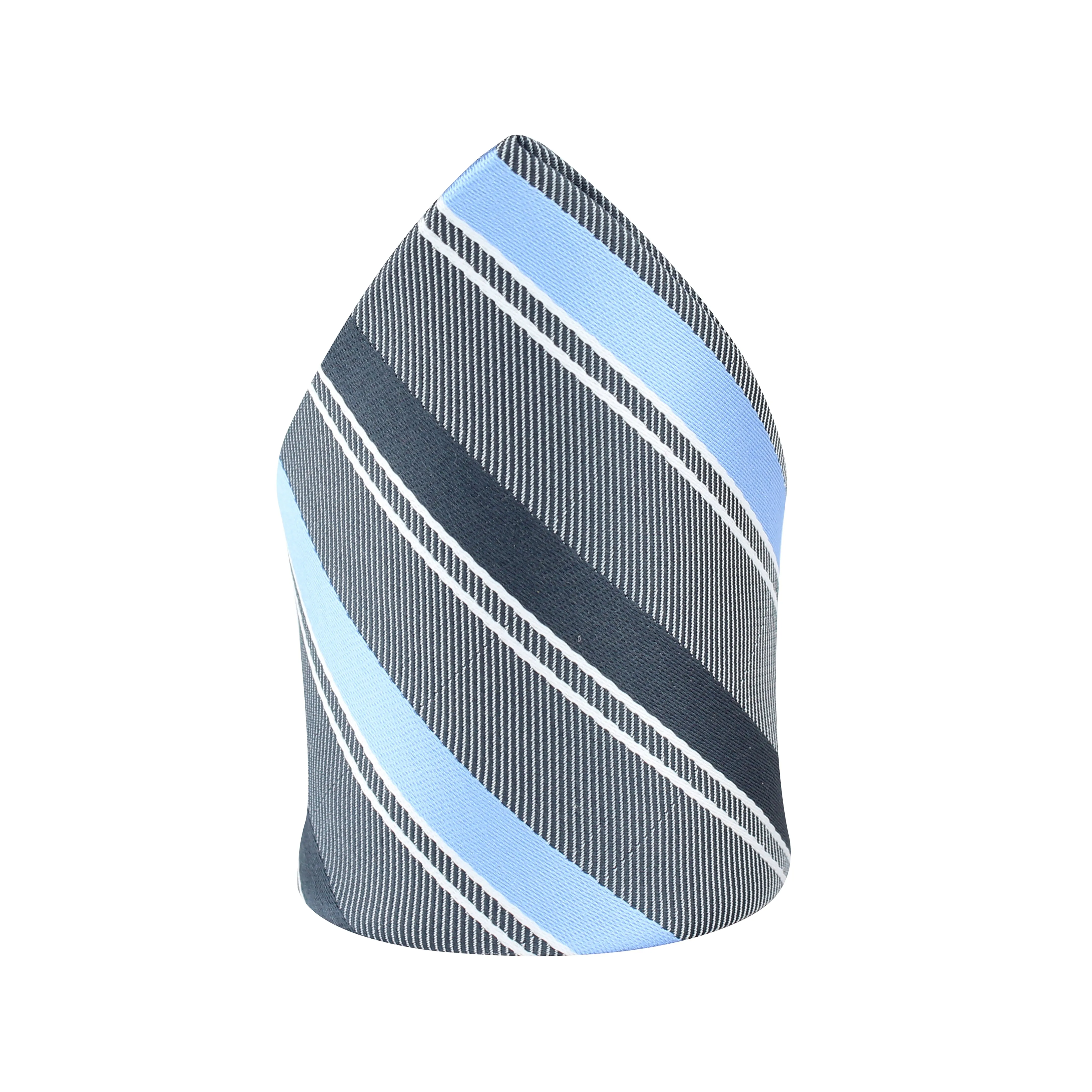Kovove Grey Striped Pocket Square For Men