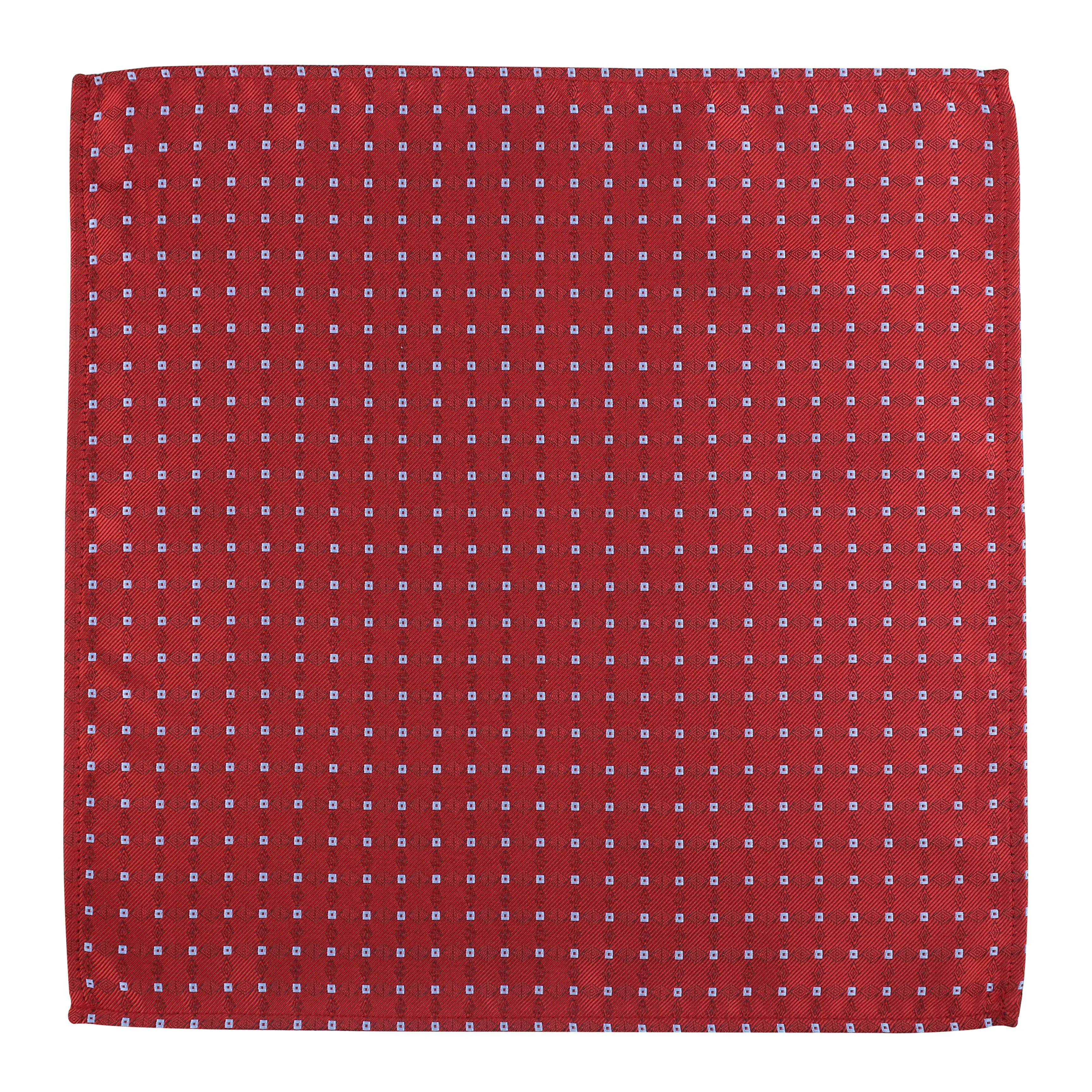 Kovove Maroon Checkered Pocket Square For Men