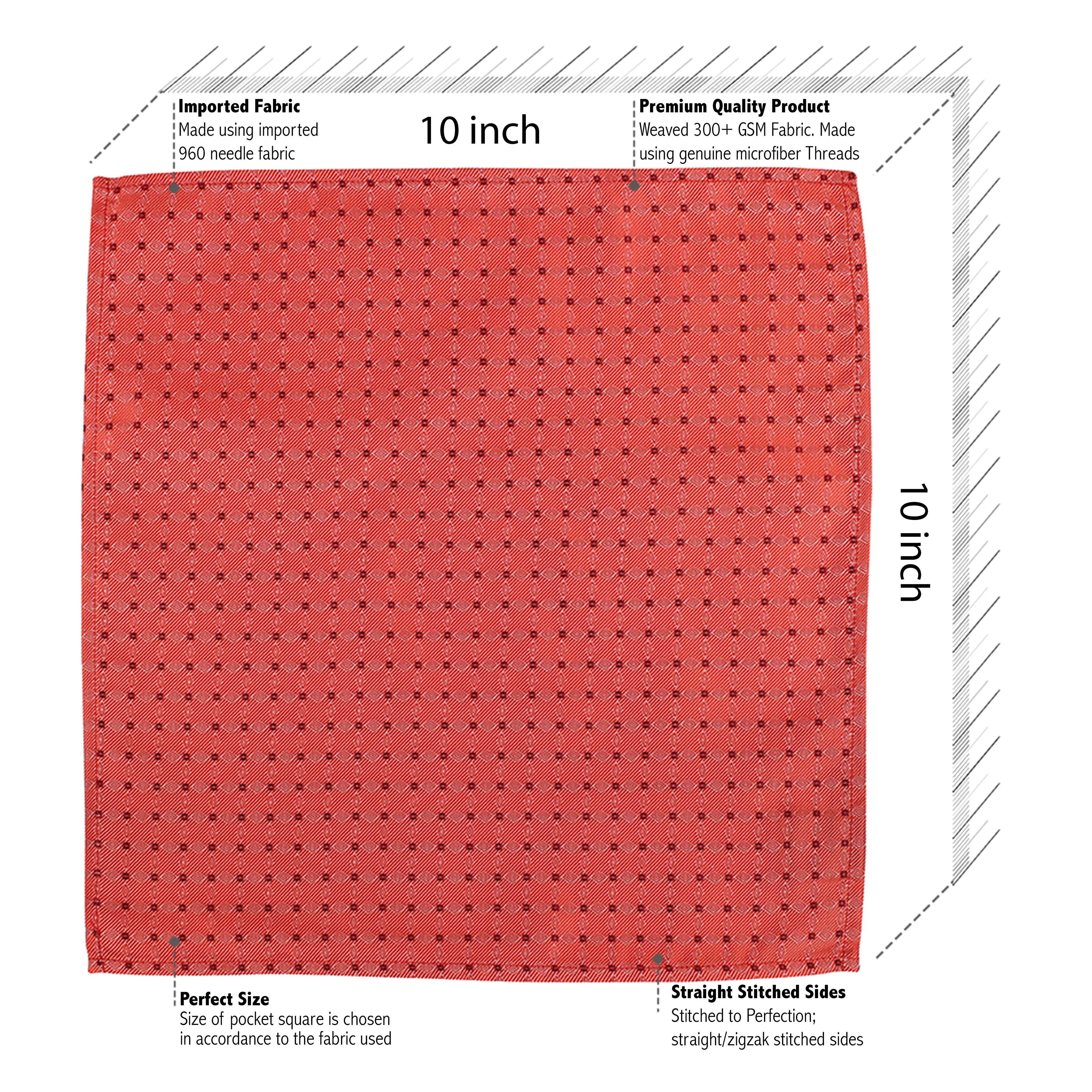 Kovove Pleasing Red Polka Print Pocket Square For Men