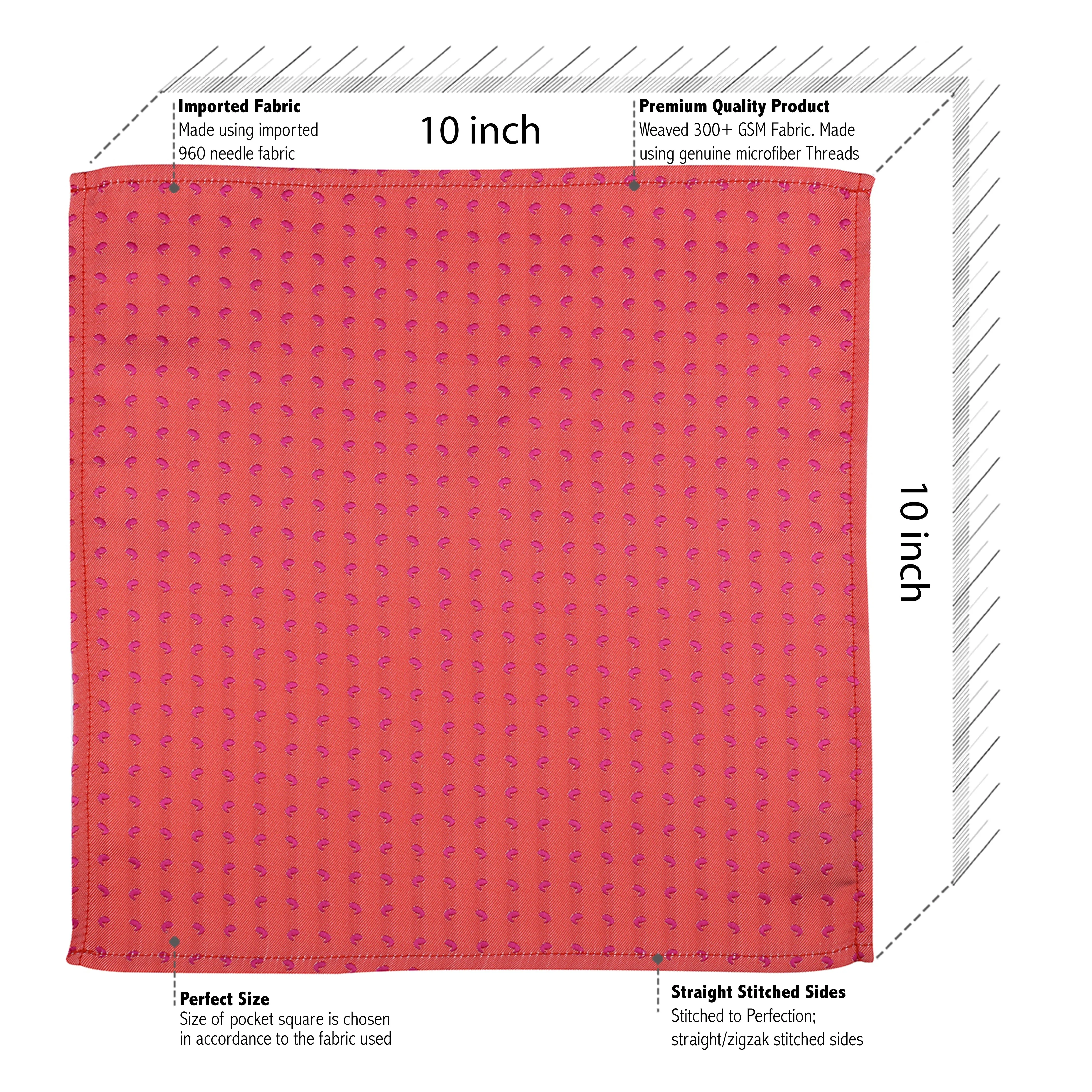 Kovove Red Abstract Pocket Square For Men