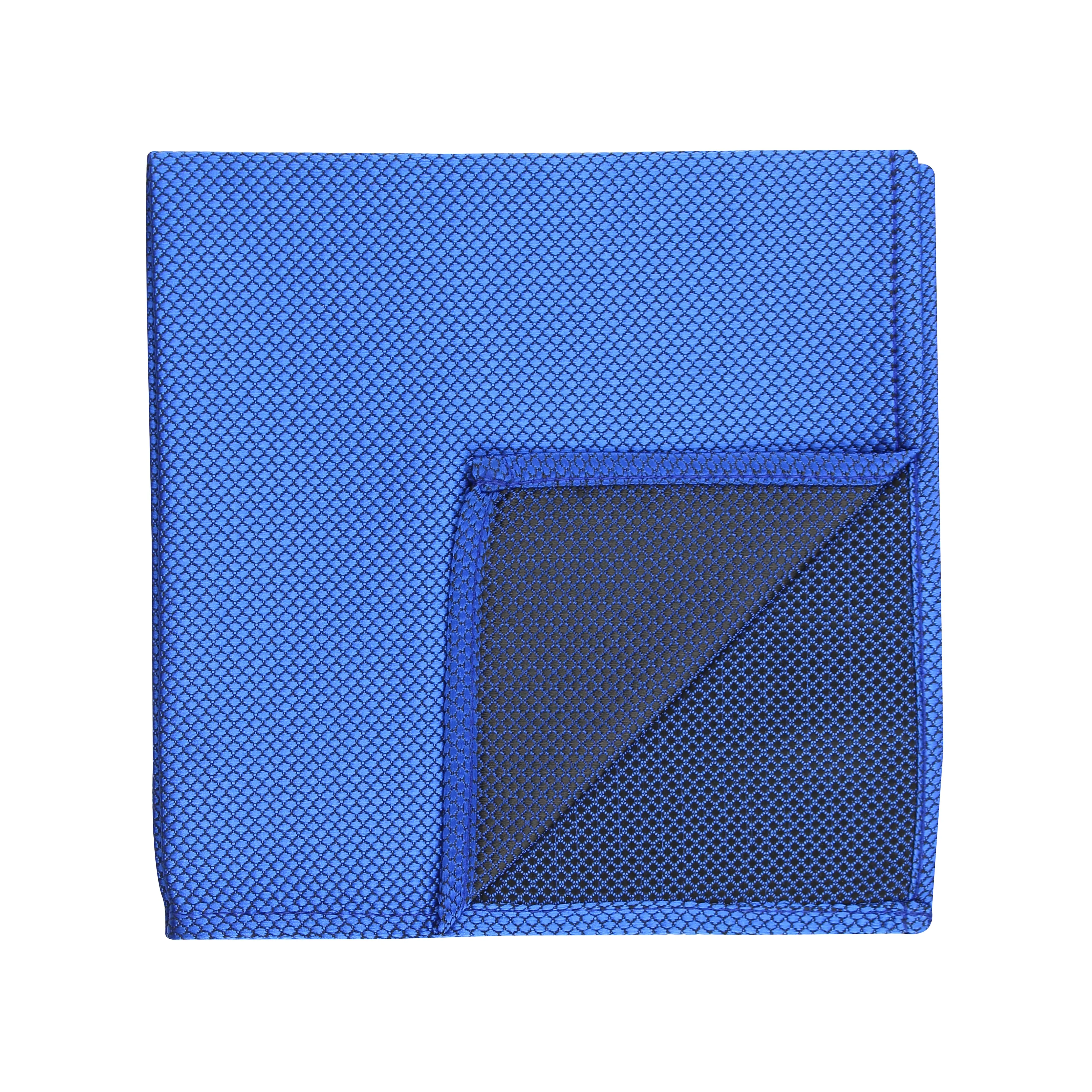 Kovove Refreshing Blue Self Design Pocket Square For Men