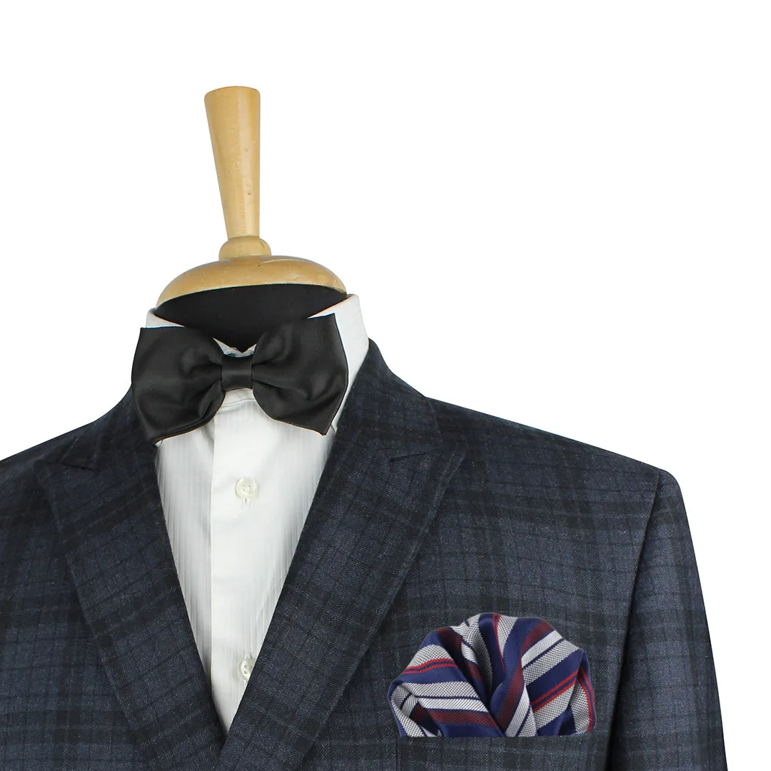 Kovove The Classy Striped Blue Pocket Square